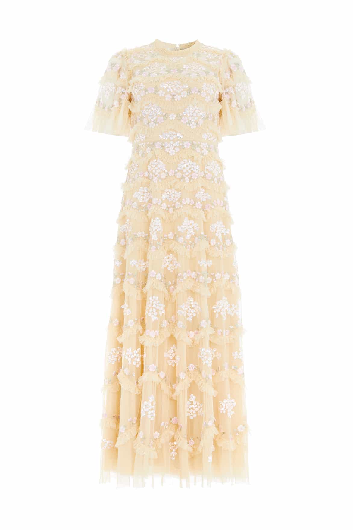 Needle & Thread Daisy Wave Ankle Gown sukienka żółta