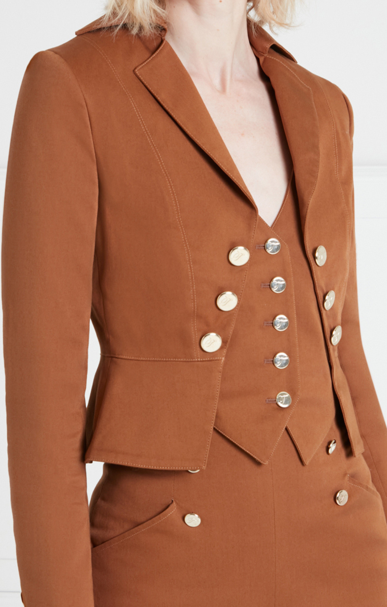 Temperley London Castell marynarka Brown taliowana 2w1