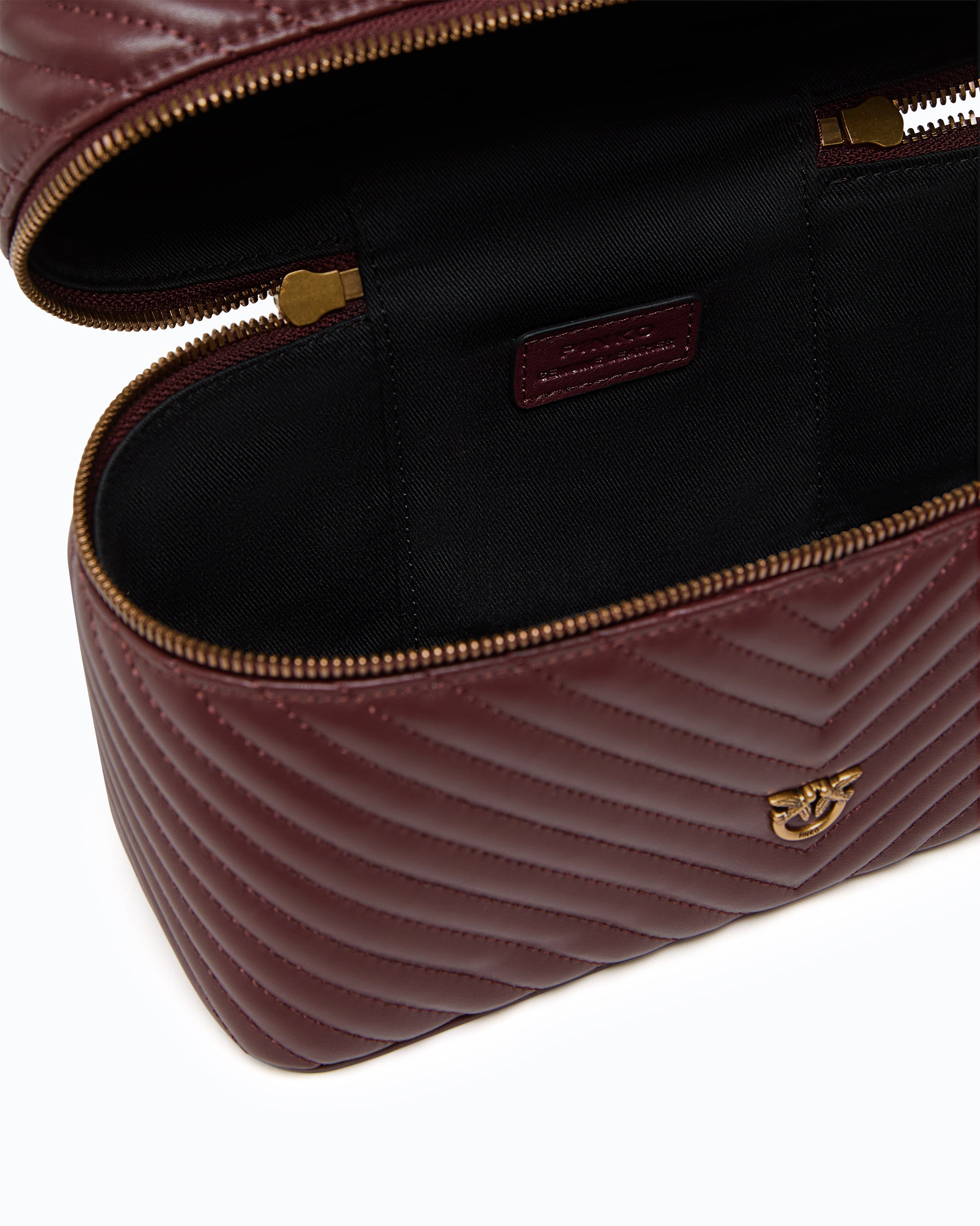 Pinko Vanity Case Classic kosmetyczka bordowa pikowana