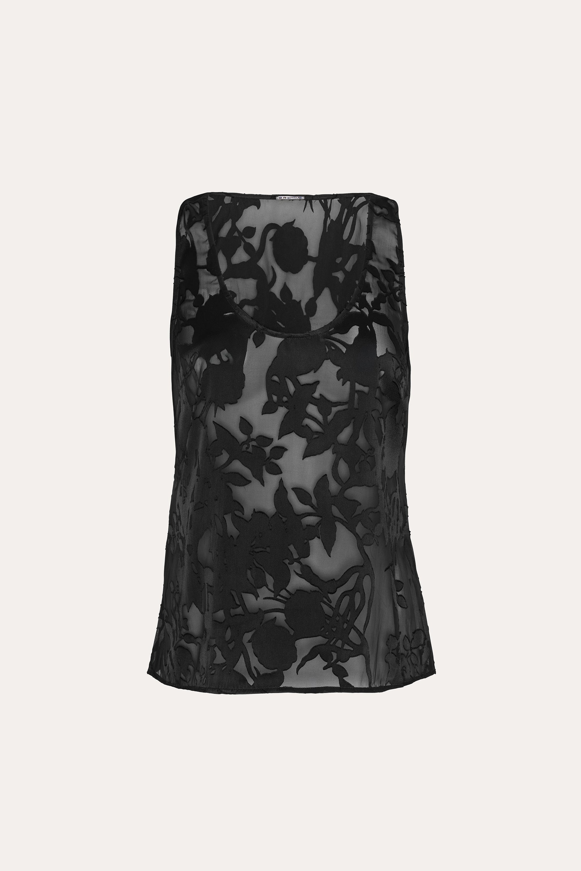 Elie Tahari Shadow top czarny kwiatowy jedwabny