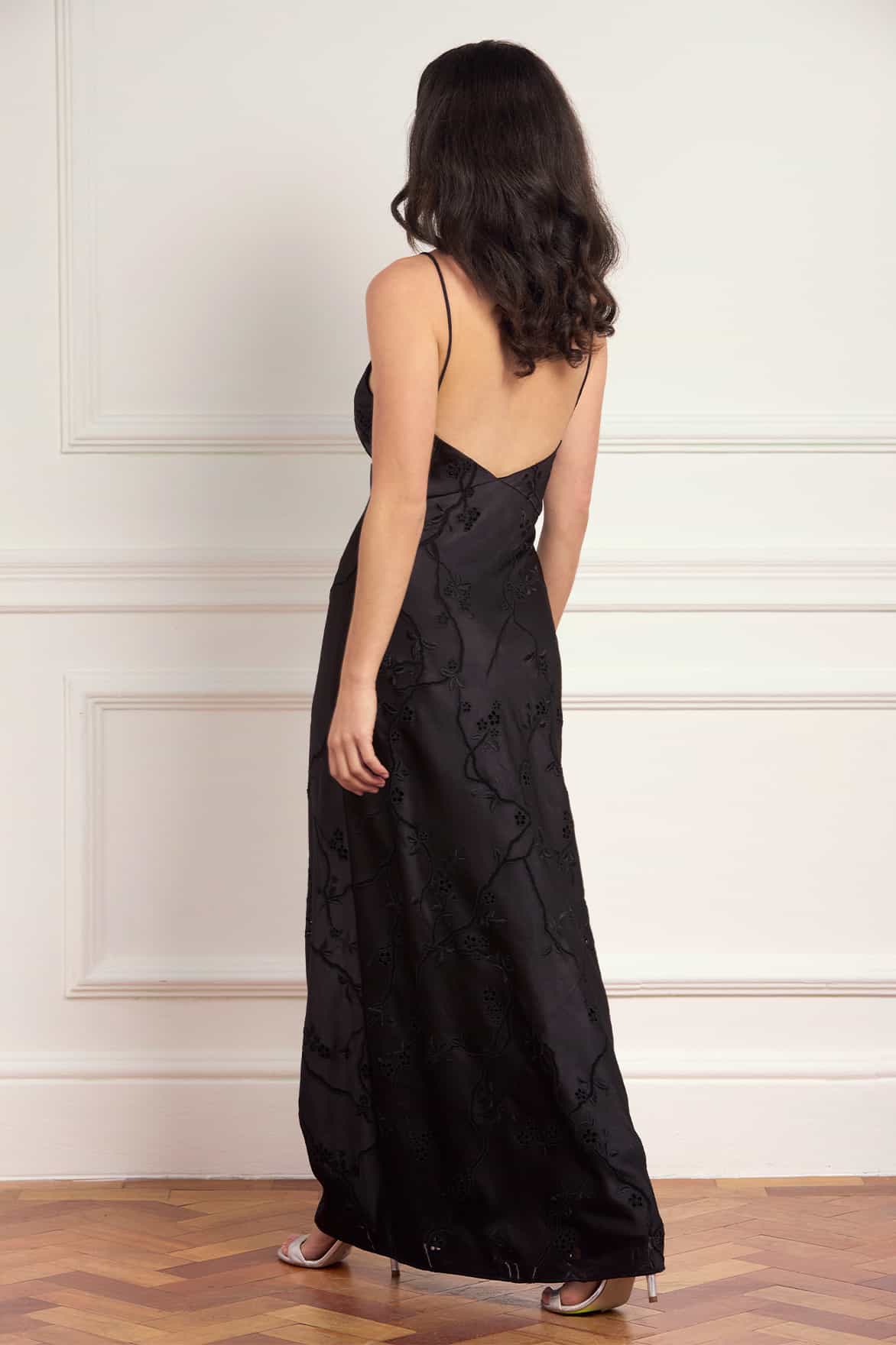 Needle & Thread Cherry Blossom Satin Cami Gown czarna