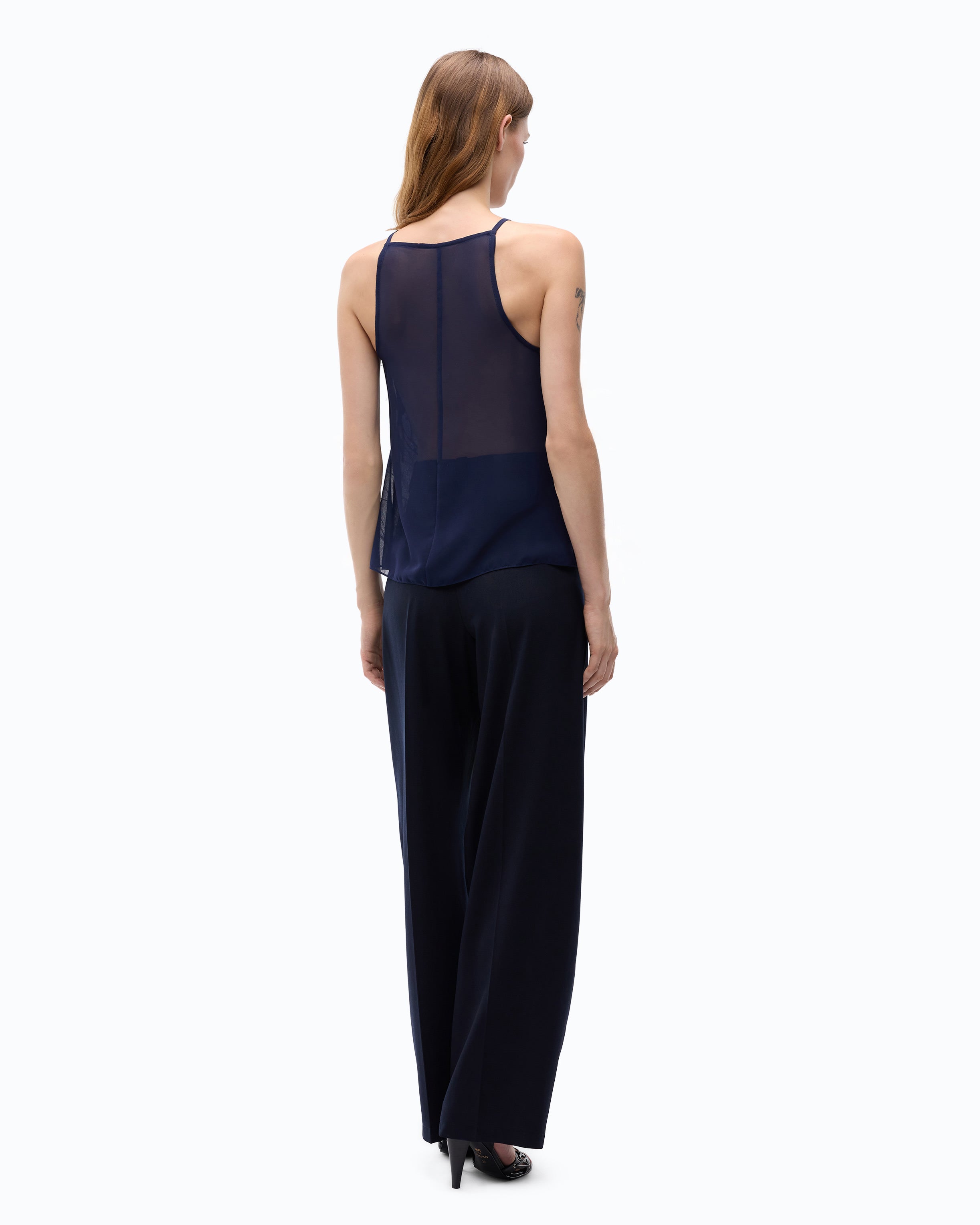 Pinko Phedra top halter niebieski z pórkami