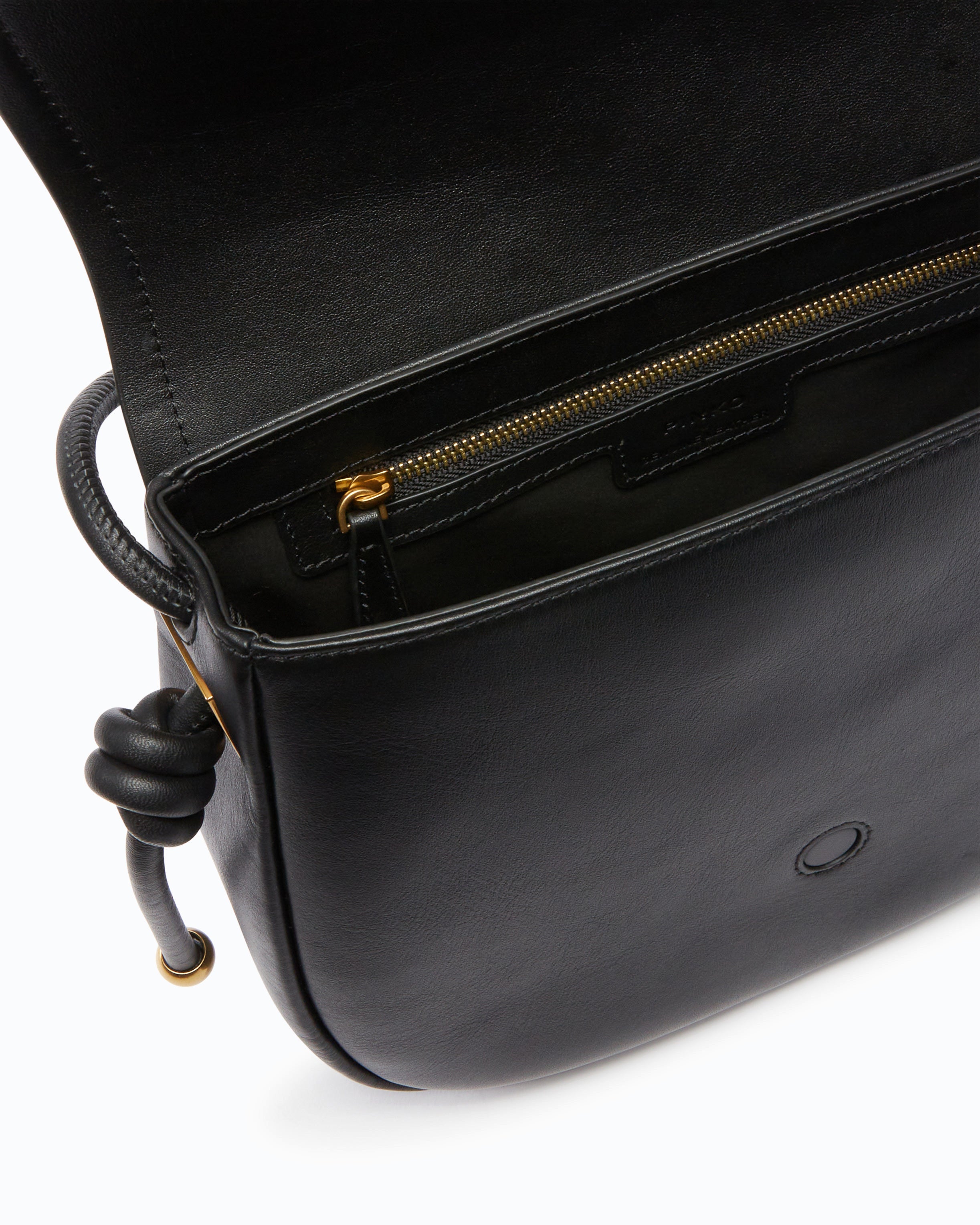 Pinko Saddle Classic torebka duża czarna skóra
