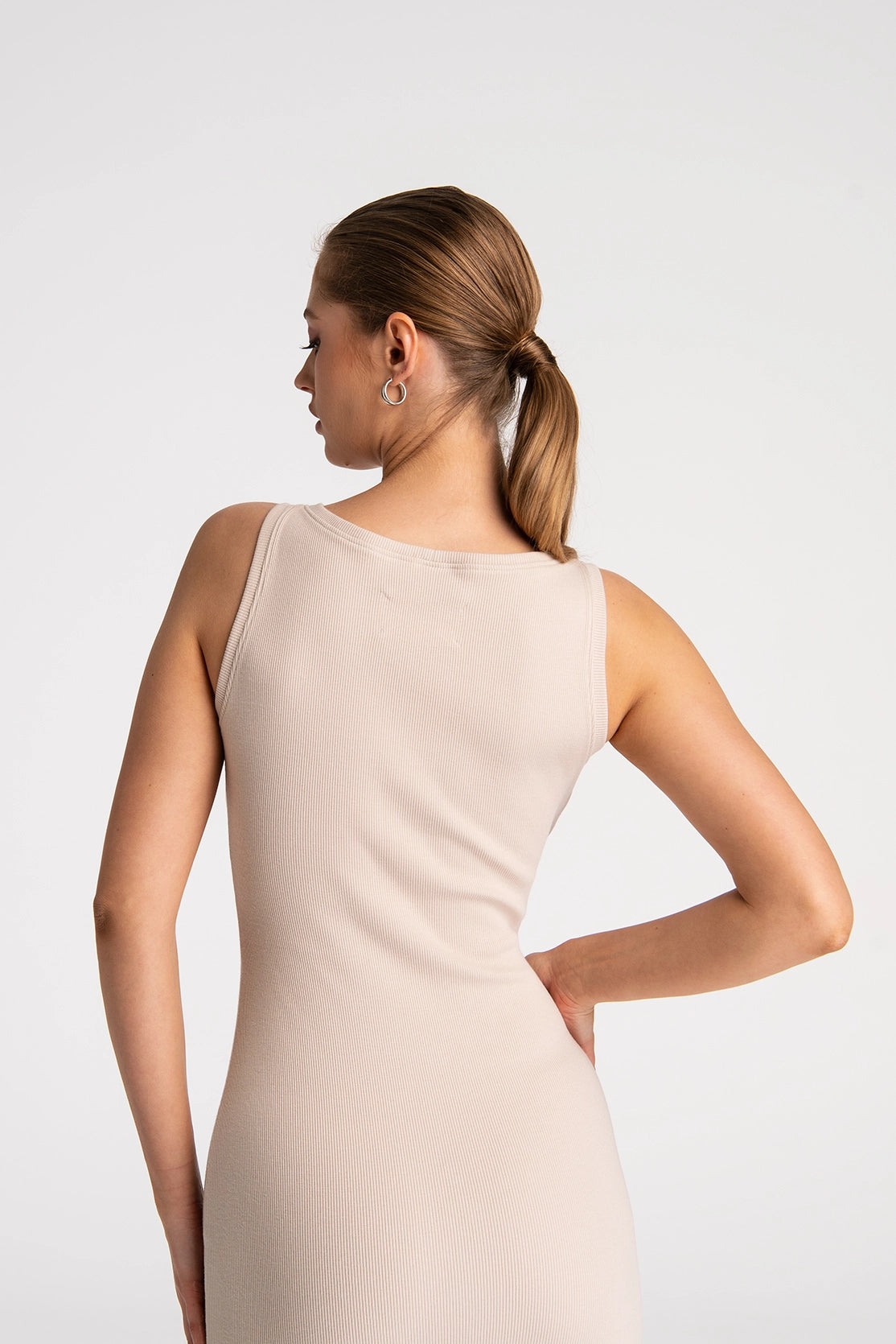 Nudyess Provance sukienka midi Light Beige basic