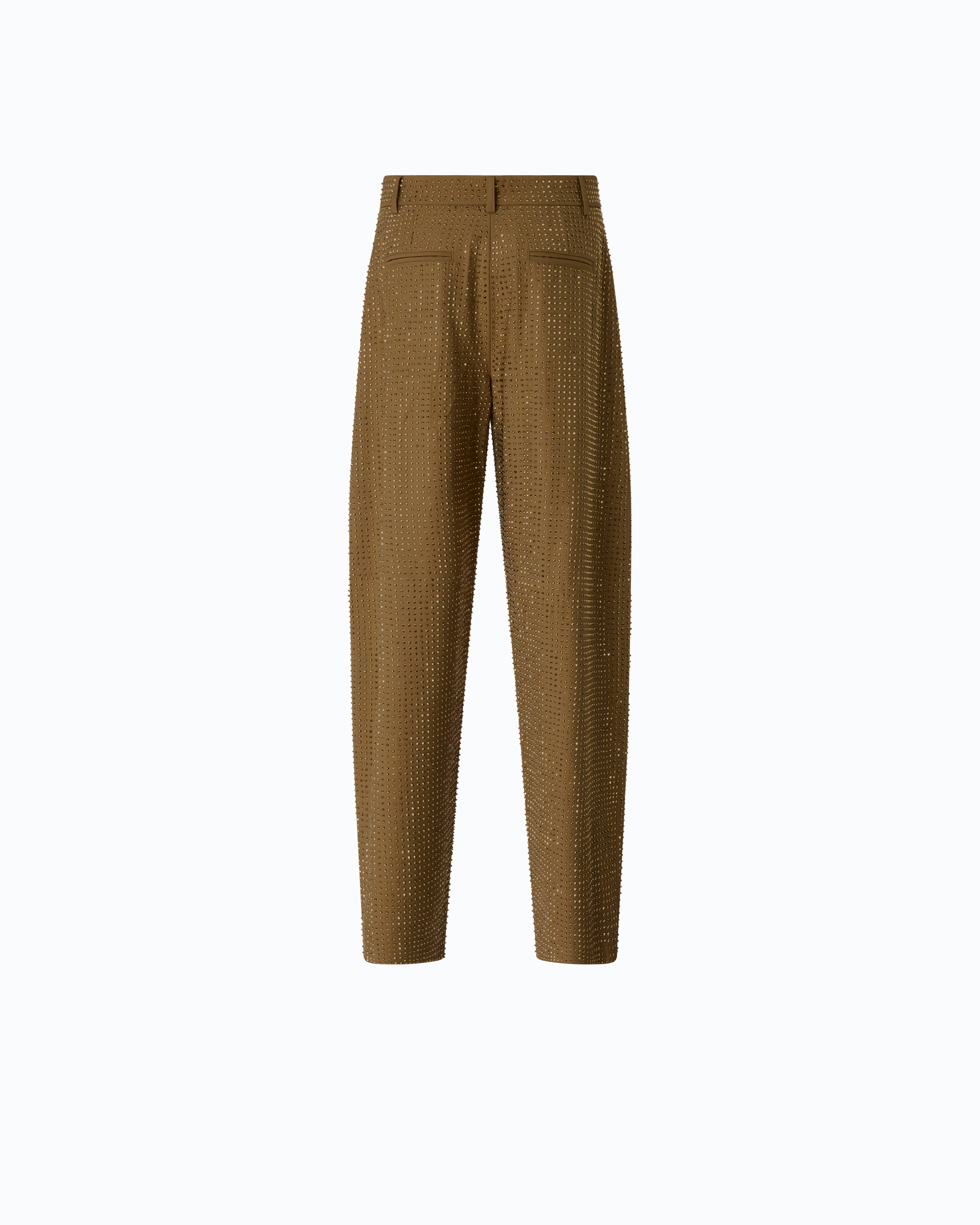 Pinko Solopaca Pants spodnie barrel brązowe kryształki