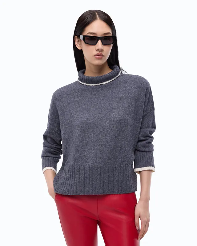 Pinko Falkland sweter golf wełna kaszmir szary