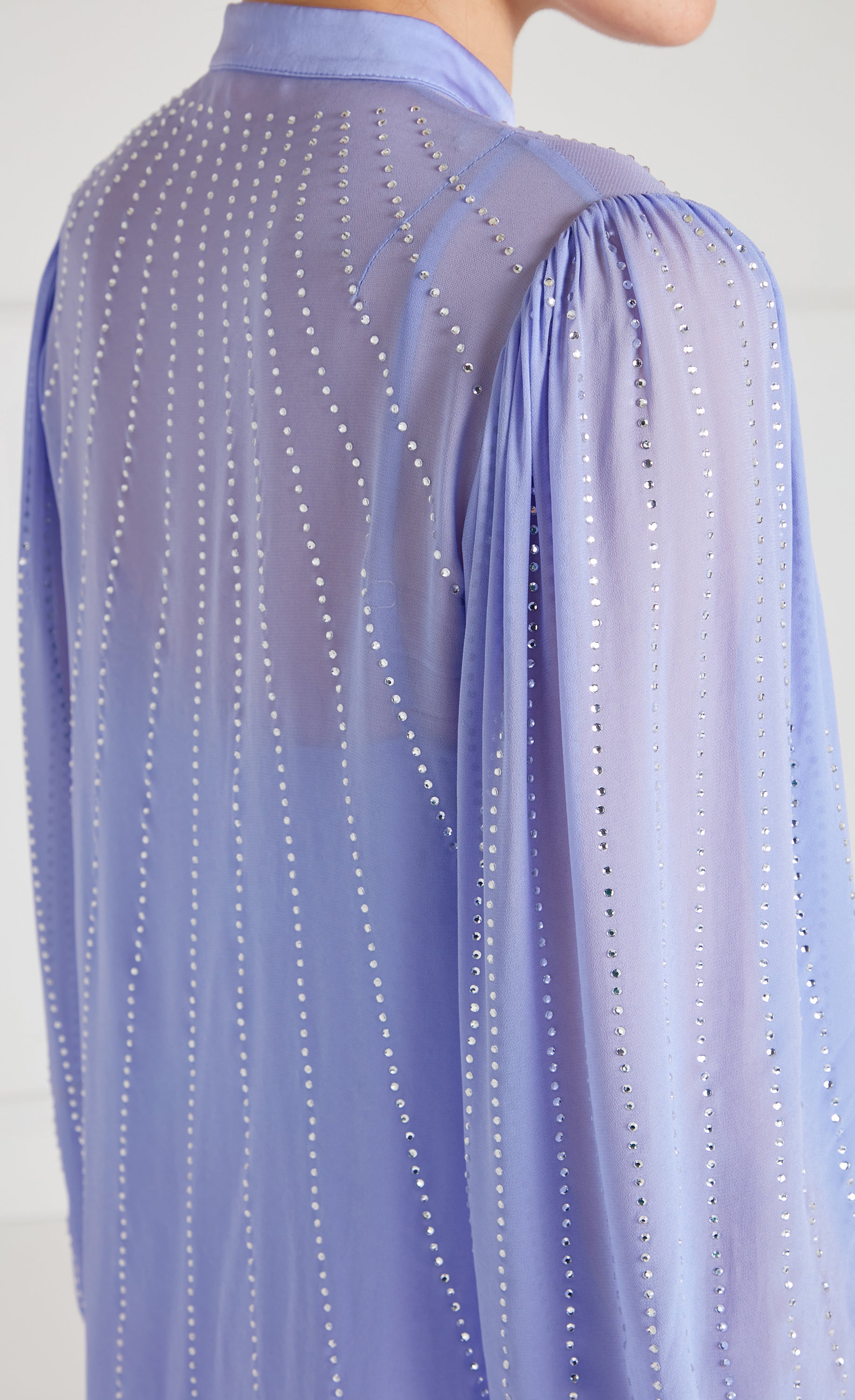 Temperley London Villanelle Shirt koszula Lavender Blue cyrkonie