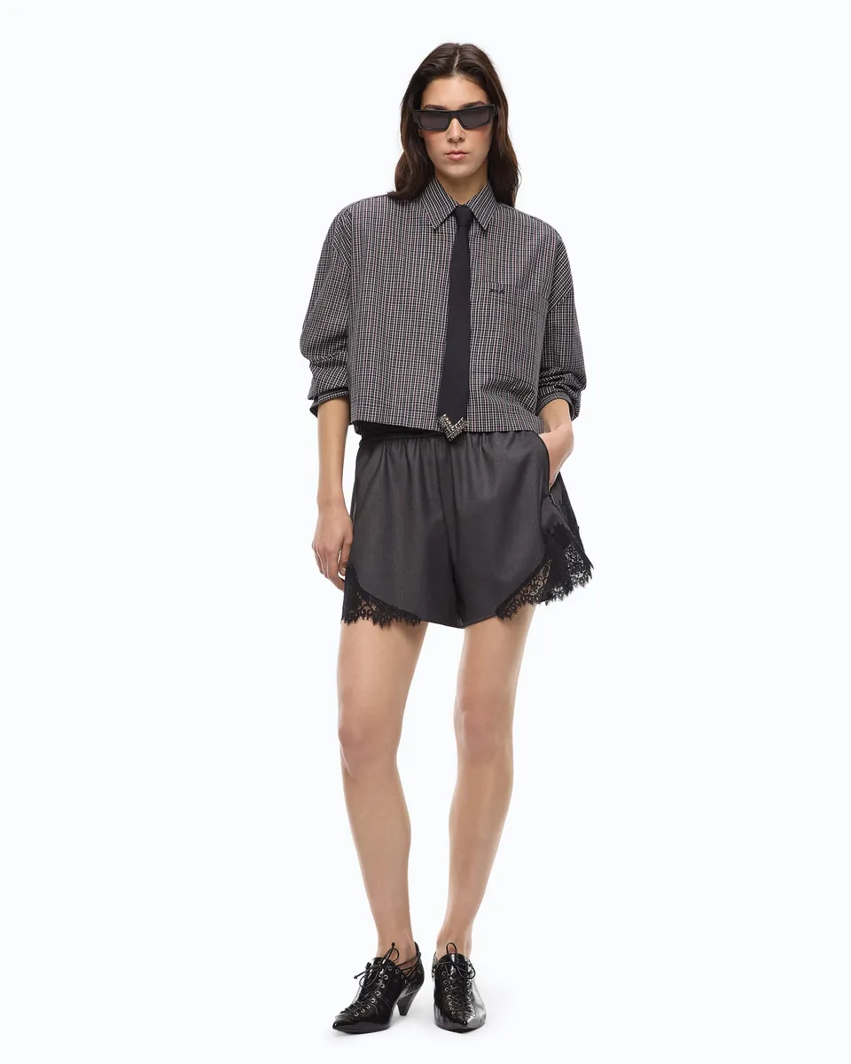 Pinko Shita Shorts szorty szare koronka