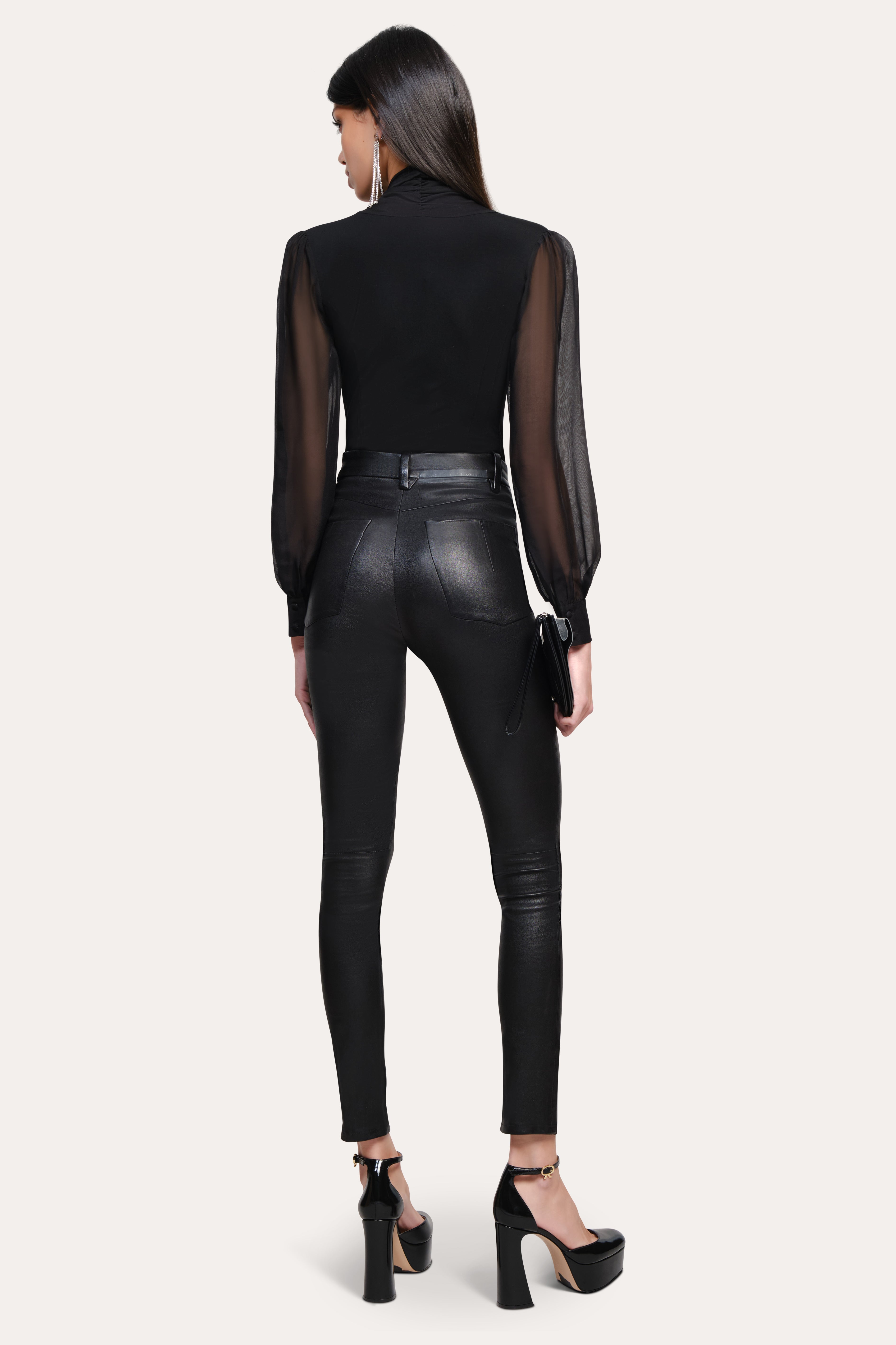 Elie Tahari Vivian body czarne z jedwabiem