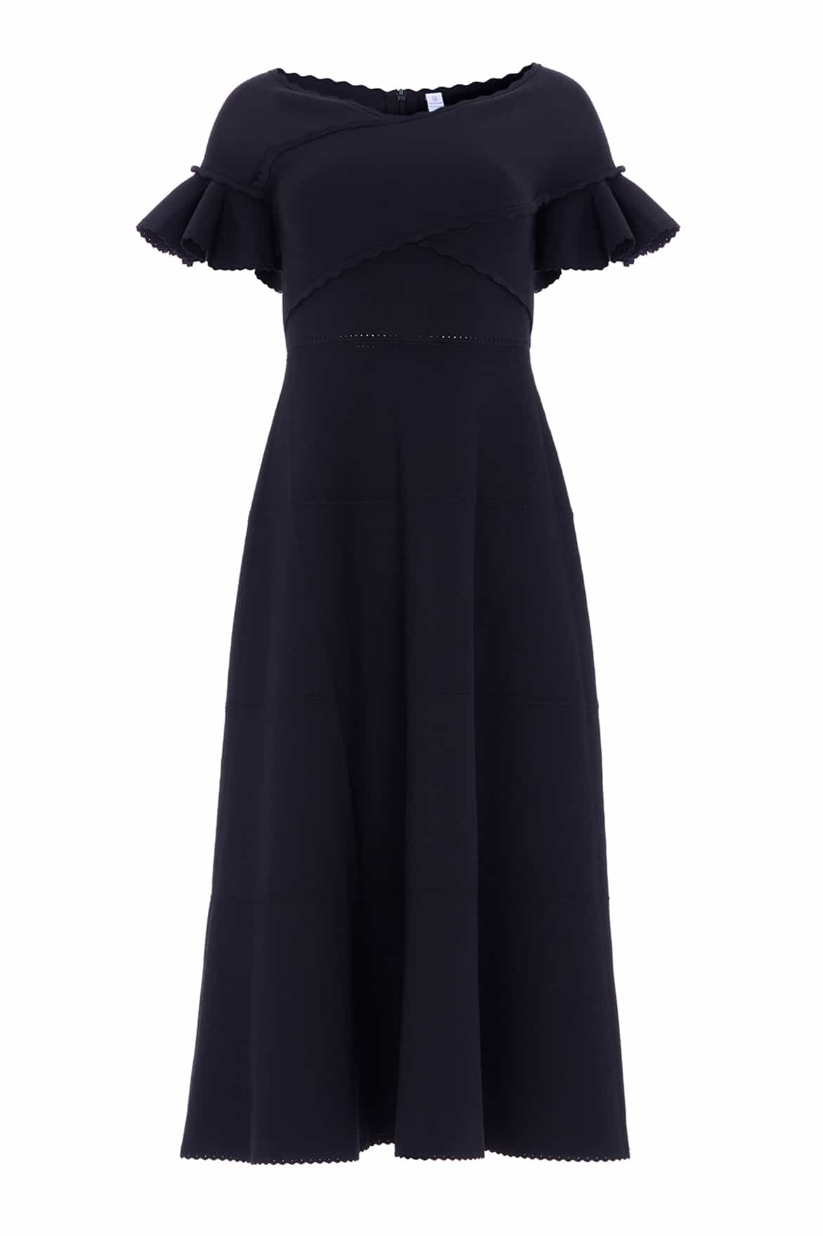 Needle & Thread Wrap Front Knit Gown suknia czarna dzianinowa
