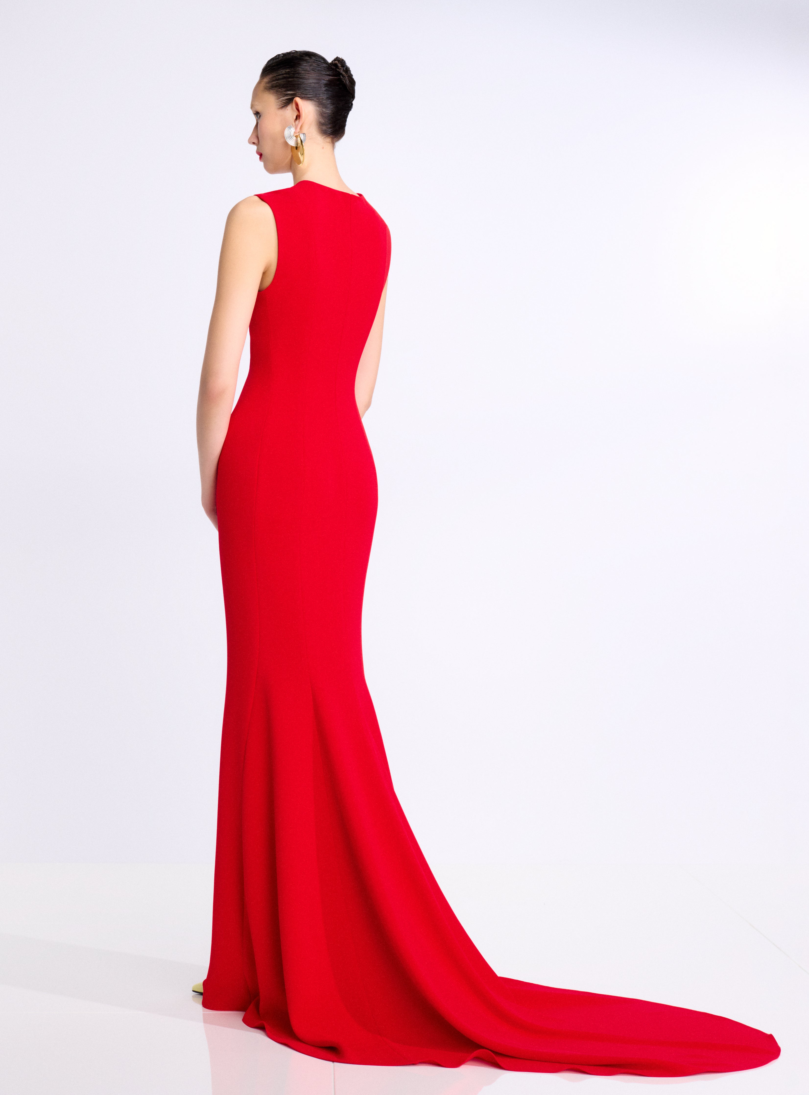 Solace London Althea sukienka maxi czerwona bez rękawów