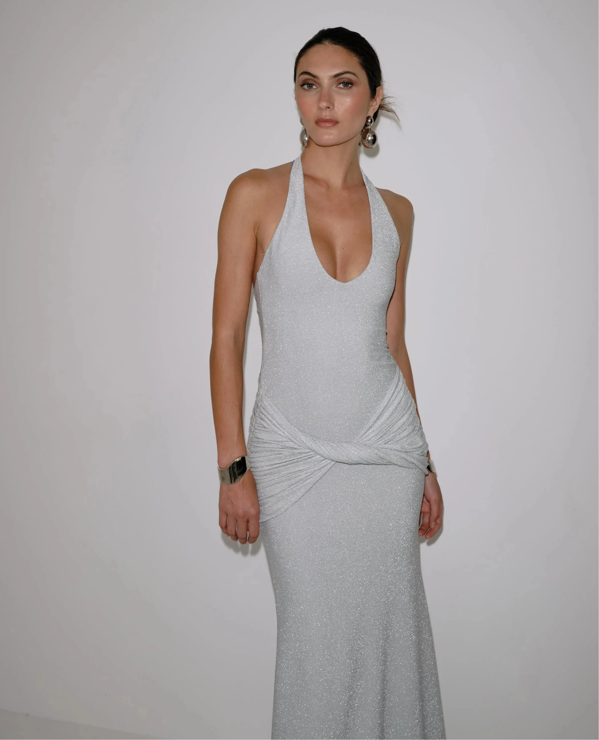 Delfi Collective Soraya sukienka wieczorowa ice lurex