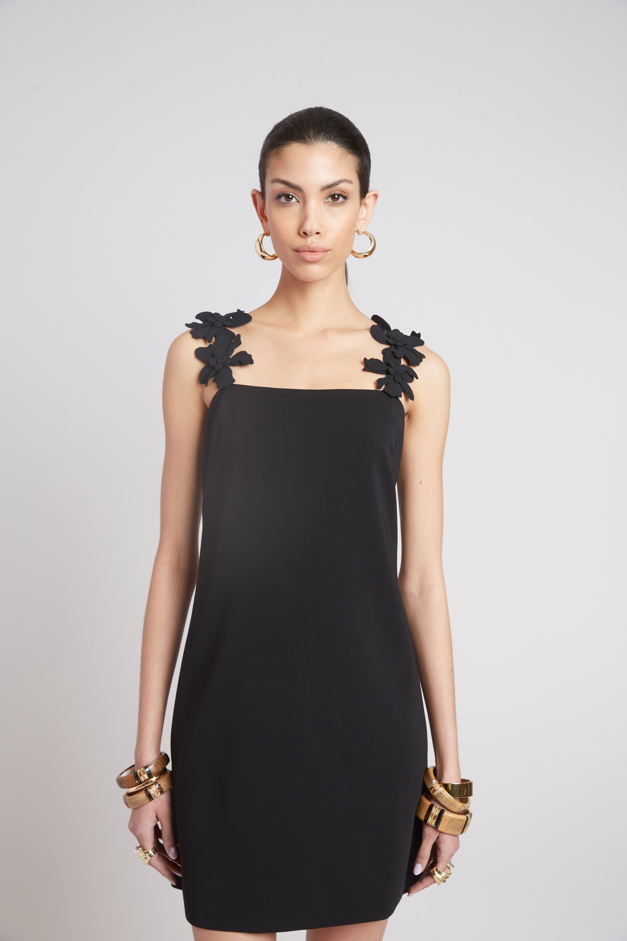 Elie Tahari Bloom E5035605 sukienka Black z aplikacją
