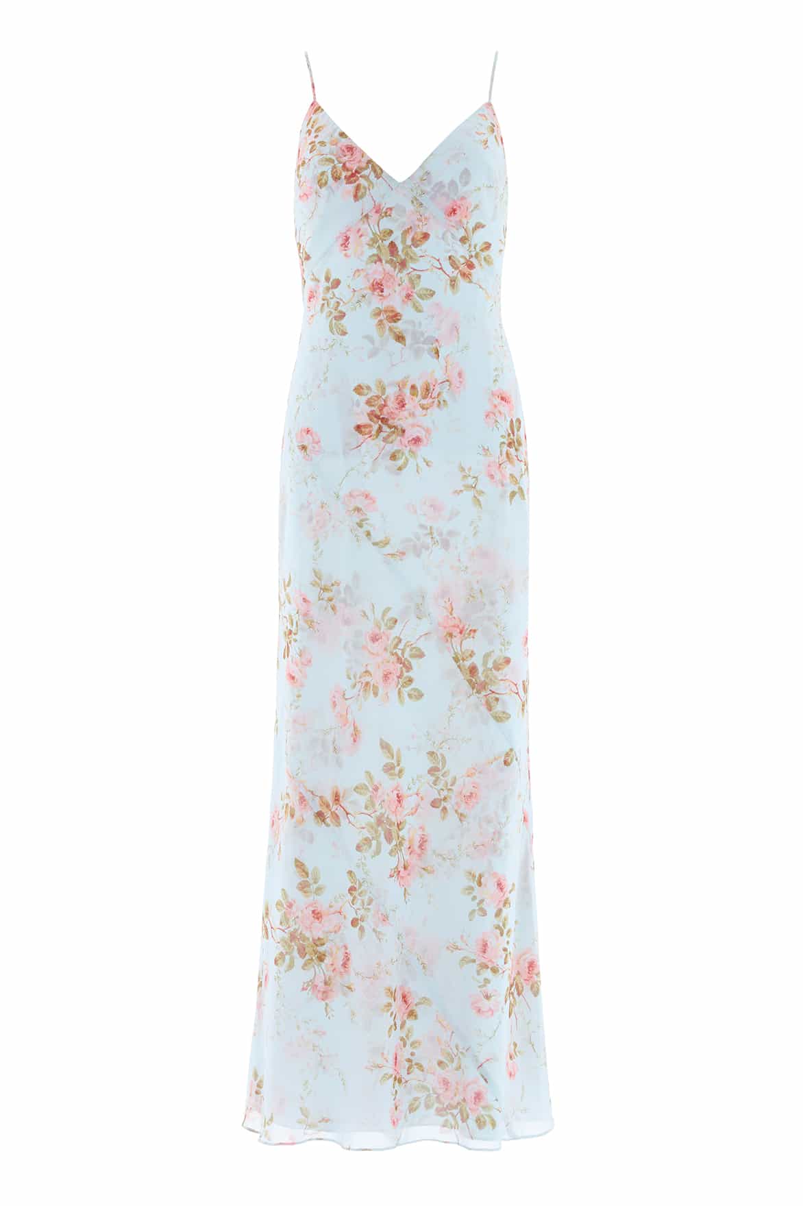 Needle & Thread Summer's Rose Georgette Cami sukienka niebieska