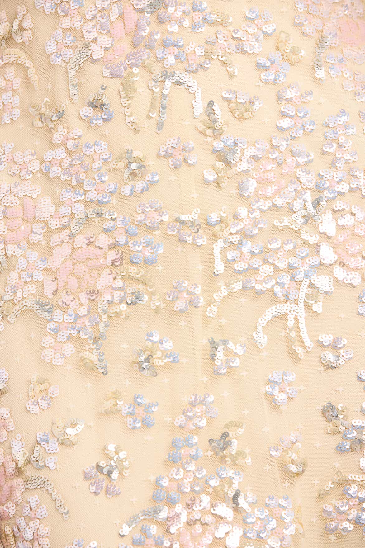 Needle & Thread Peony Bouquet sukienka maxi yellow cekinowa