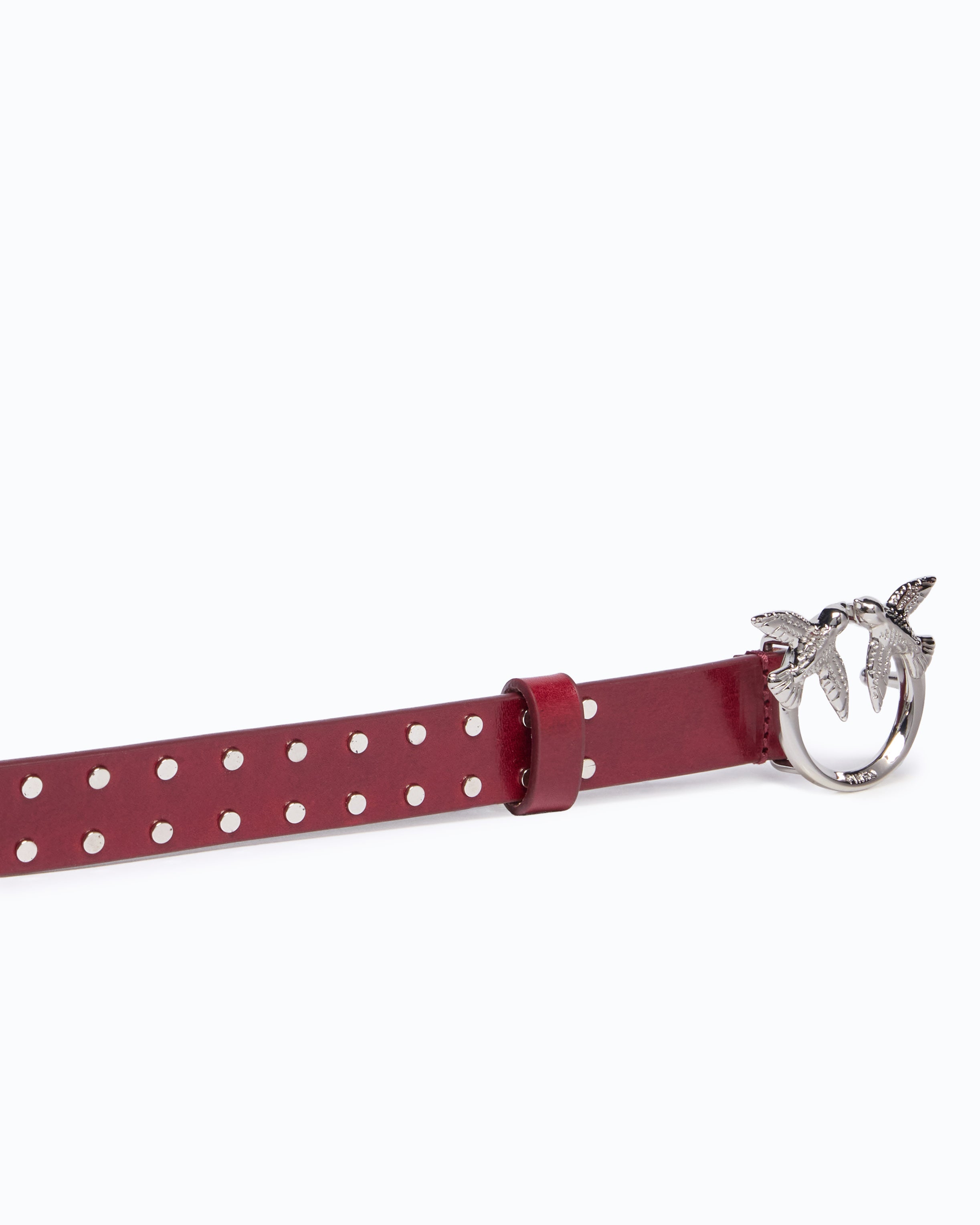 Pinko Love Belt pasek skórzany damski 2 cm ćwieki
