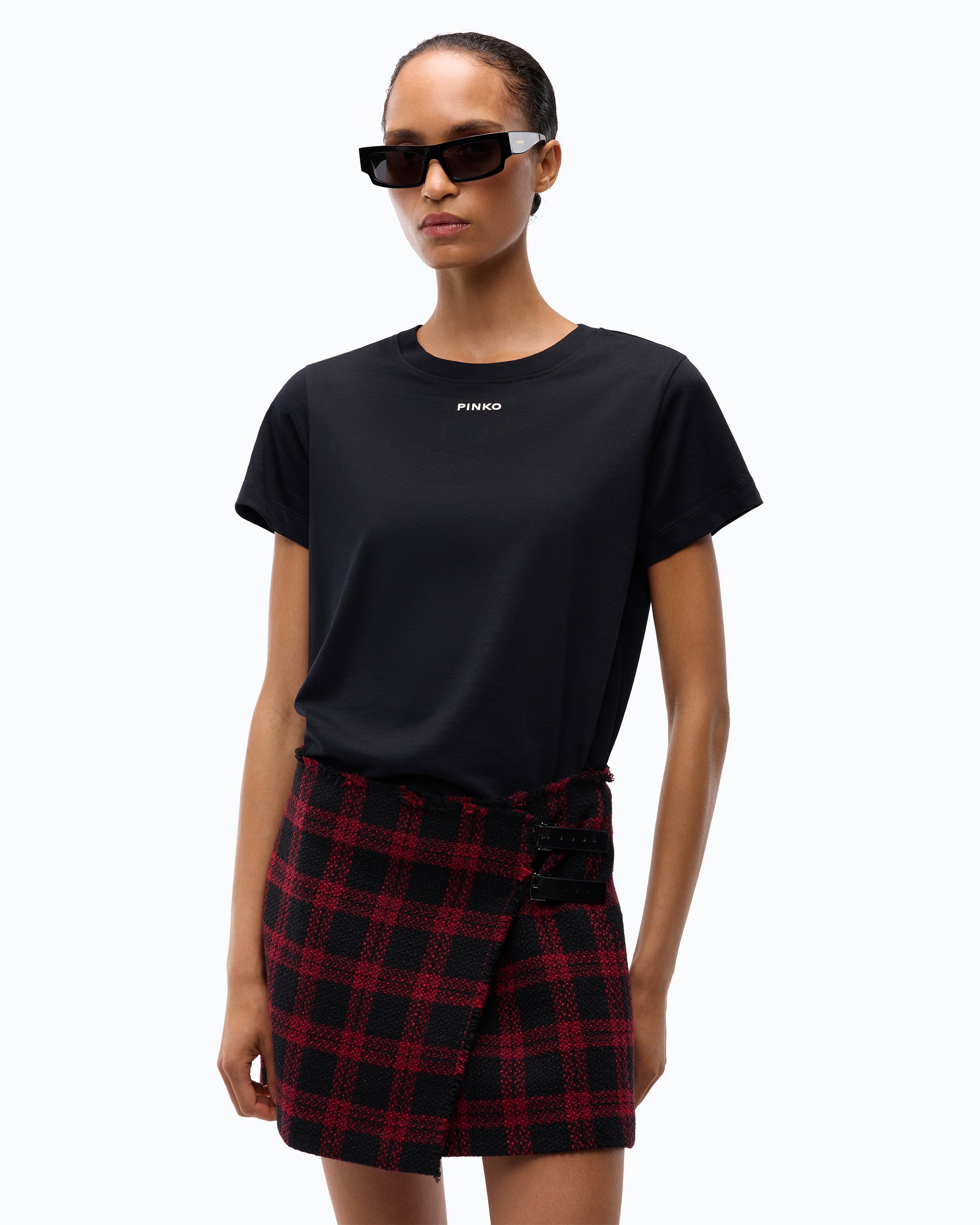 Pinko T-shirt bawełniany czarny z logo
