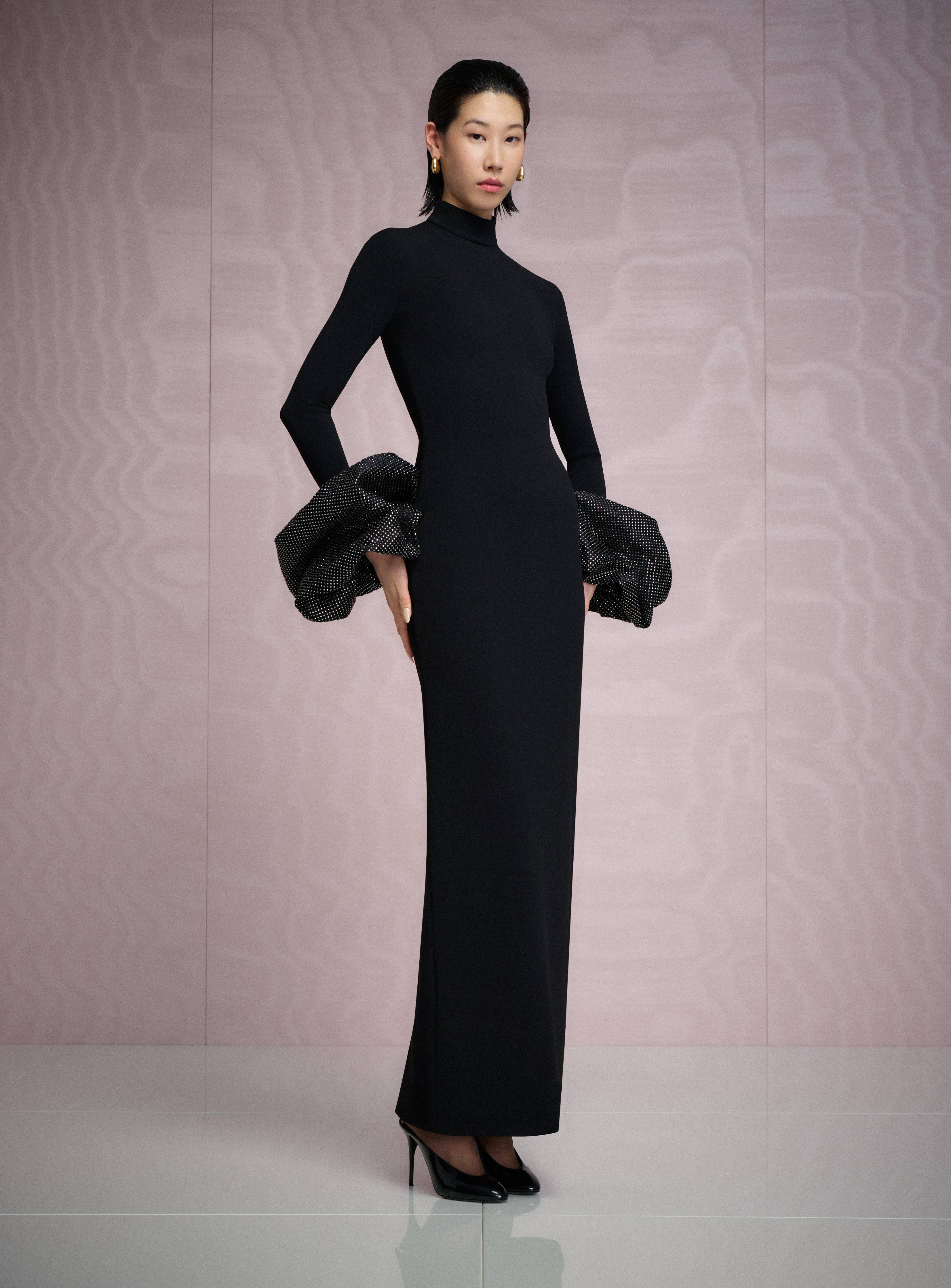 Solace London Viviana Crystal sukienka maxi czarna