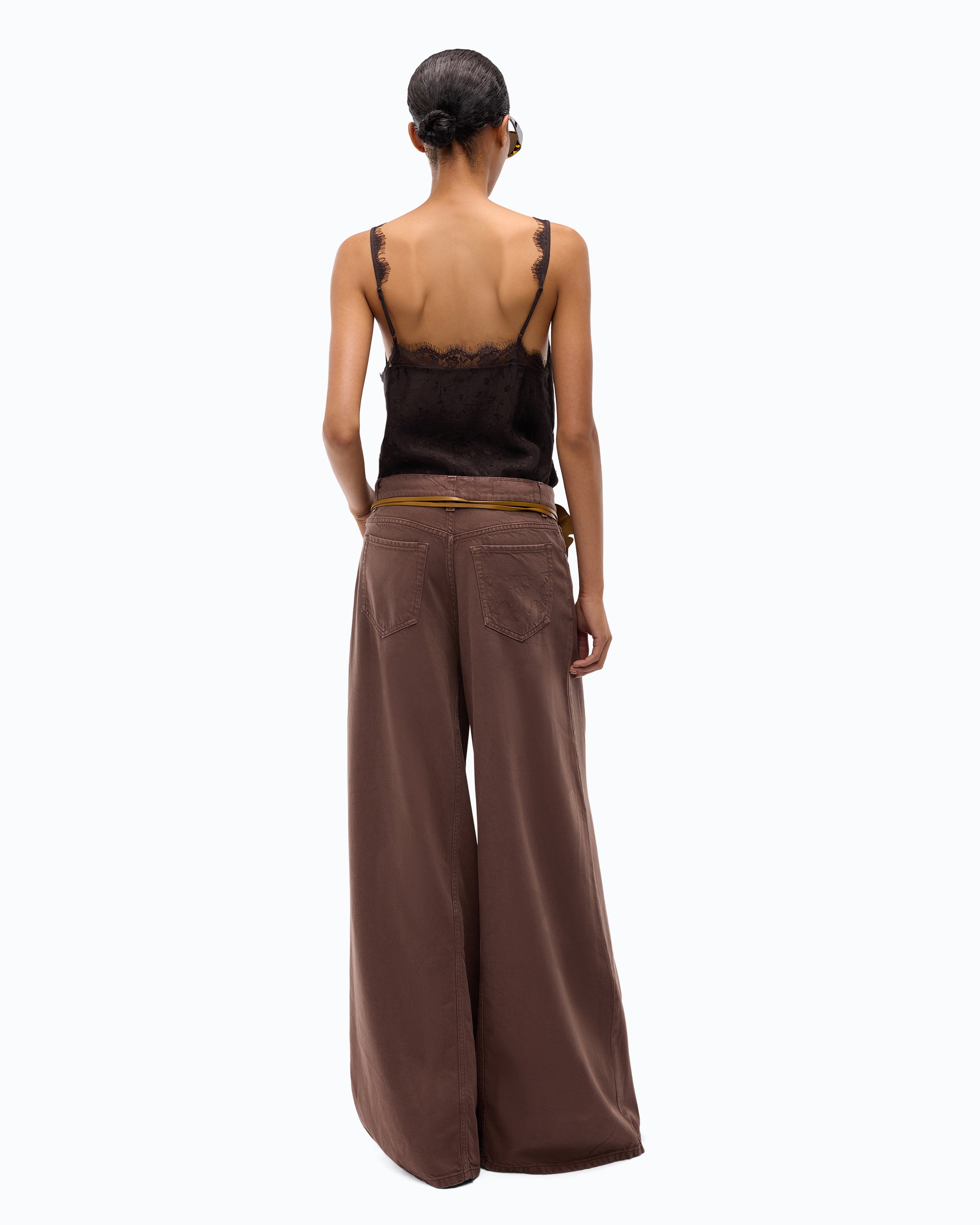 Pinko Winona Wide Leg jeansy brązowe vintage