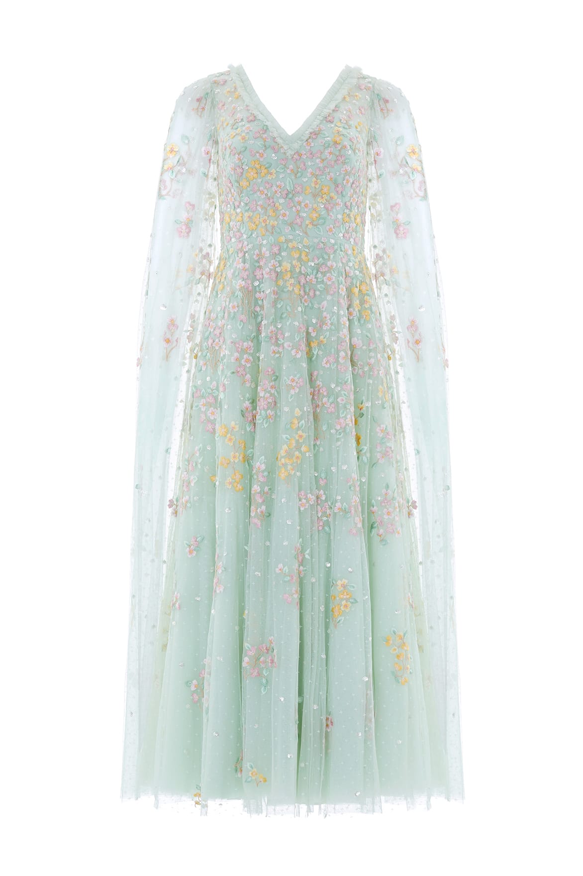 Needle & Thread Versailles Ditsy Gown suknia zielona tiul