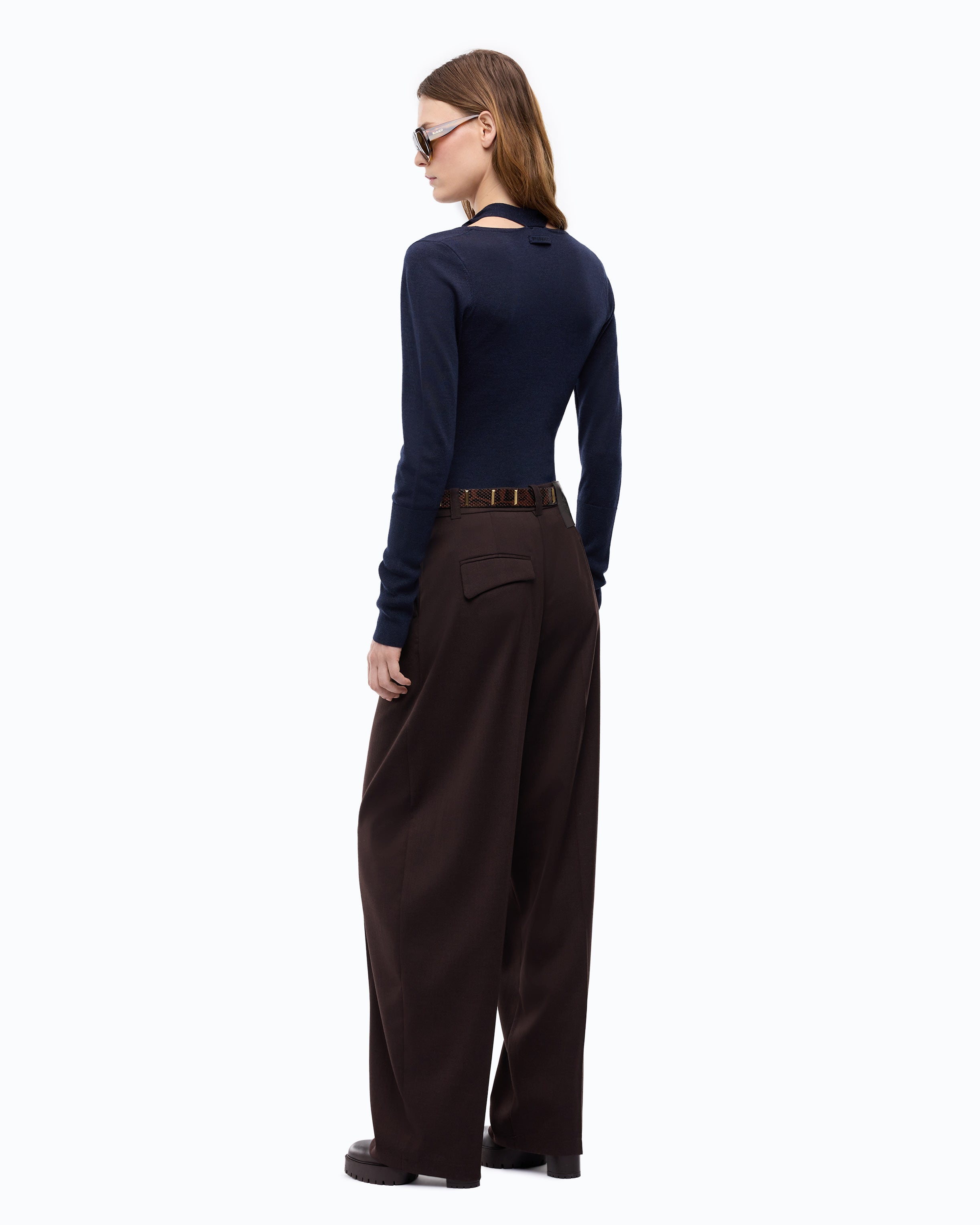 Pinko Soffio Sweater sweter wełniany niebieski