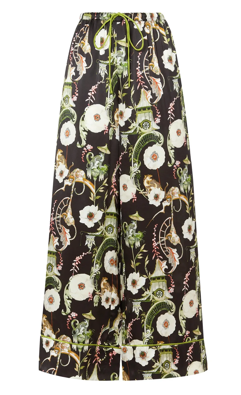 Temperley London Aphrodite spodnie piżamowe czarne