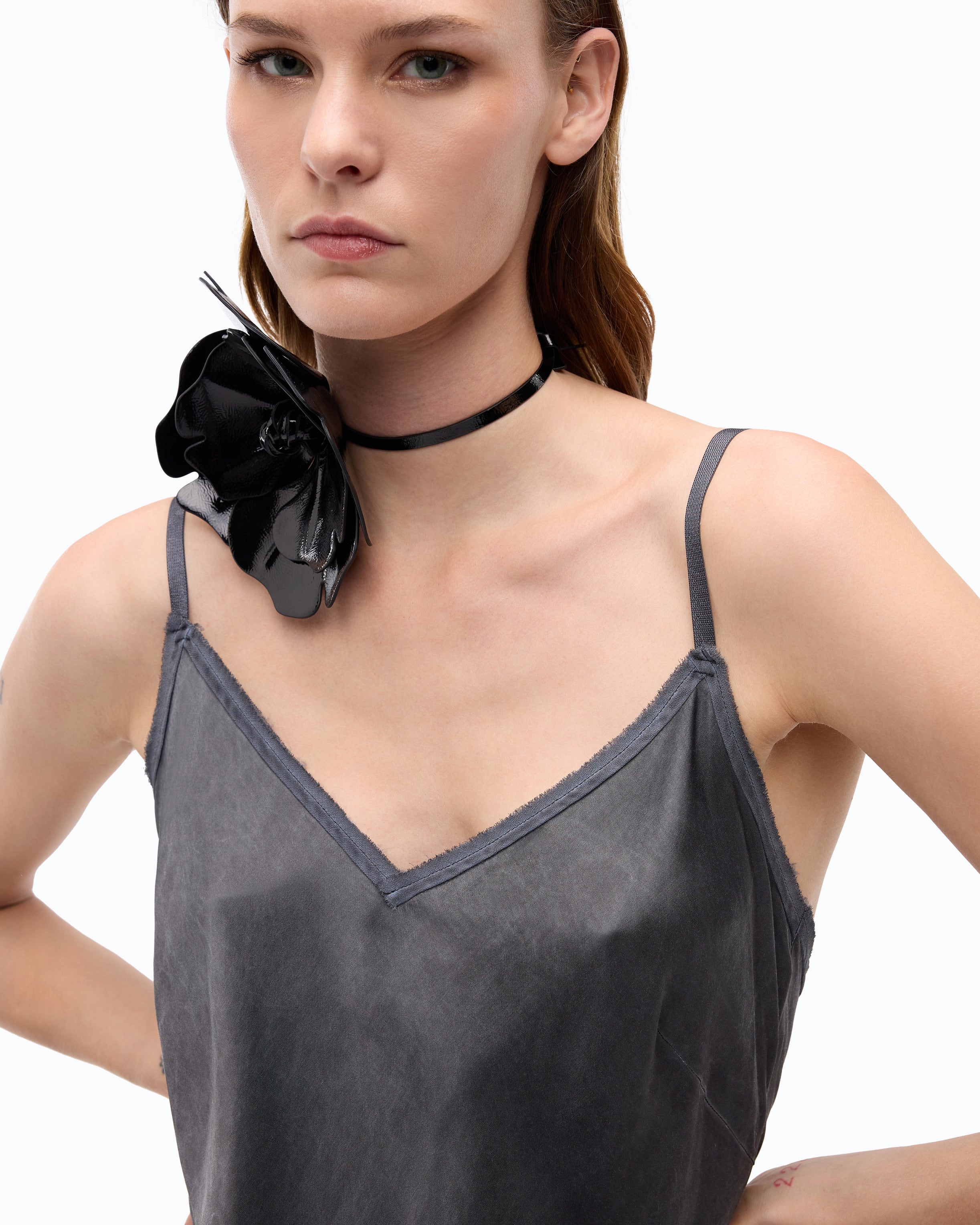 Pinko Viper Dress sukienka satynowa czarna długa