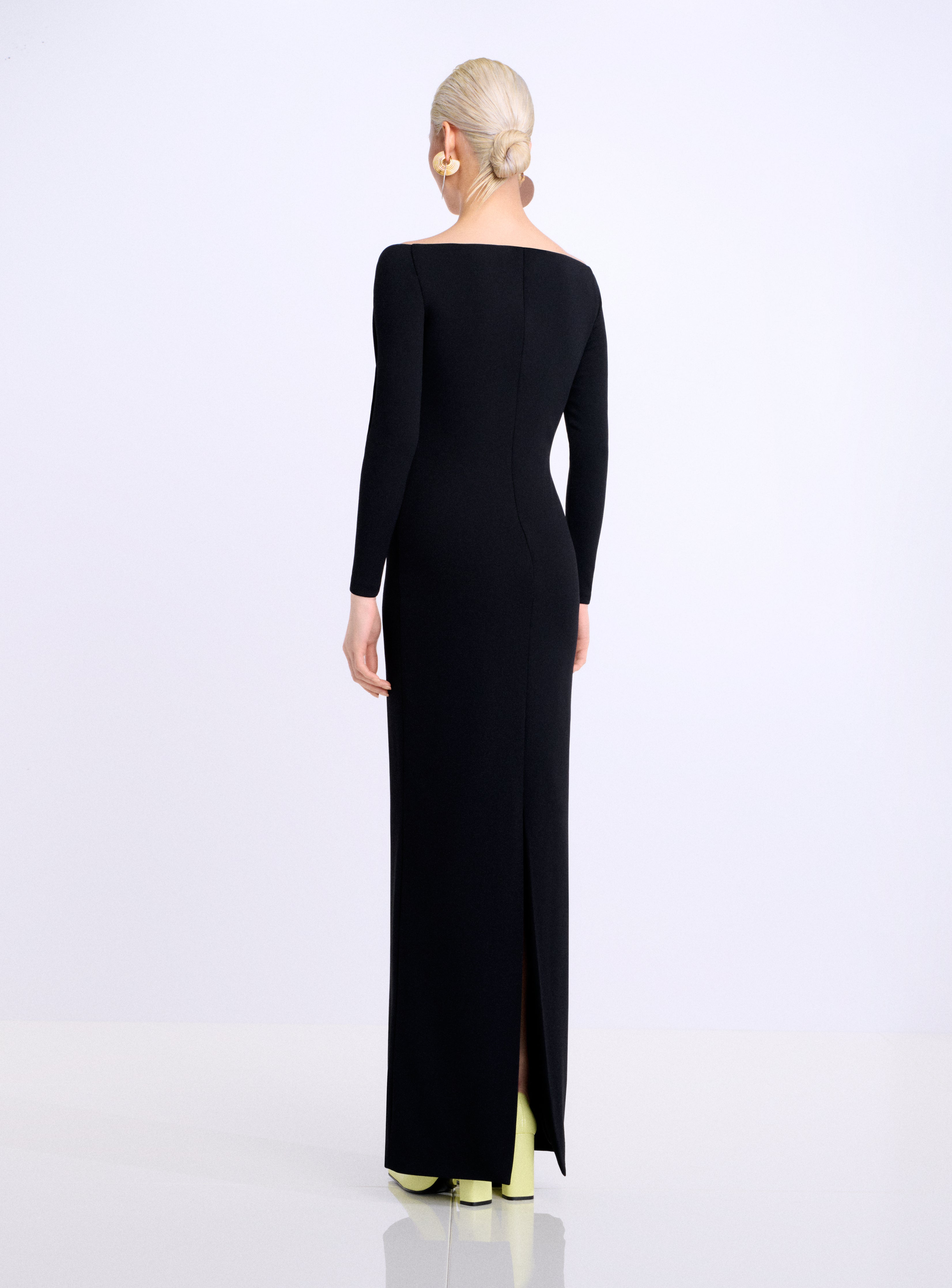 Solace London Lolita sukienka maxi Black długi rękaw