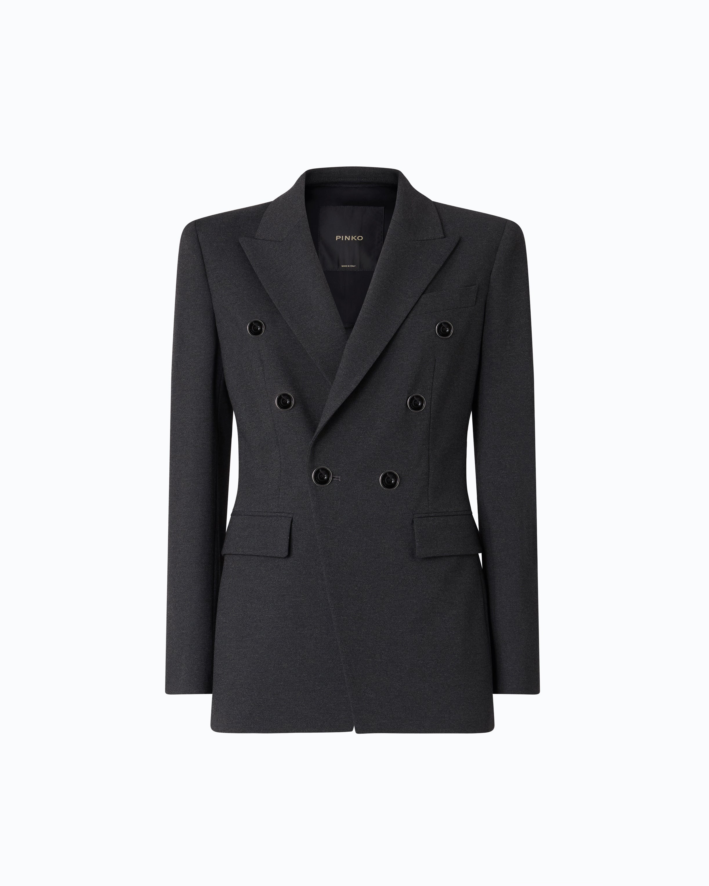 Pinko Hibiscus żakiet dwurzędowy szary slim fit