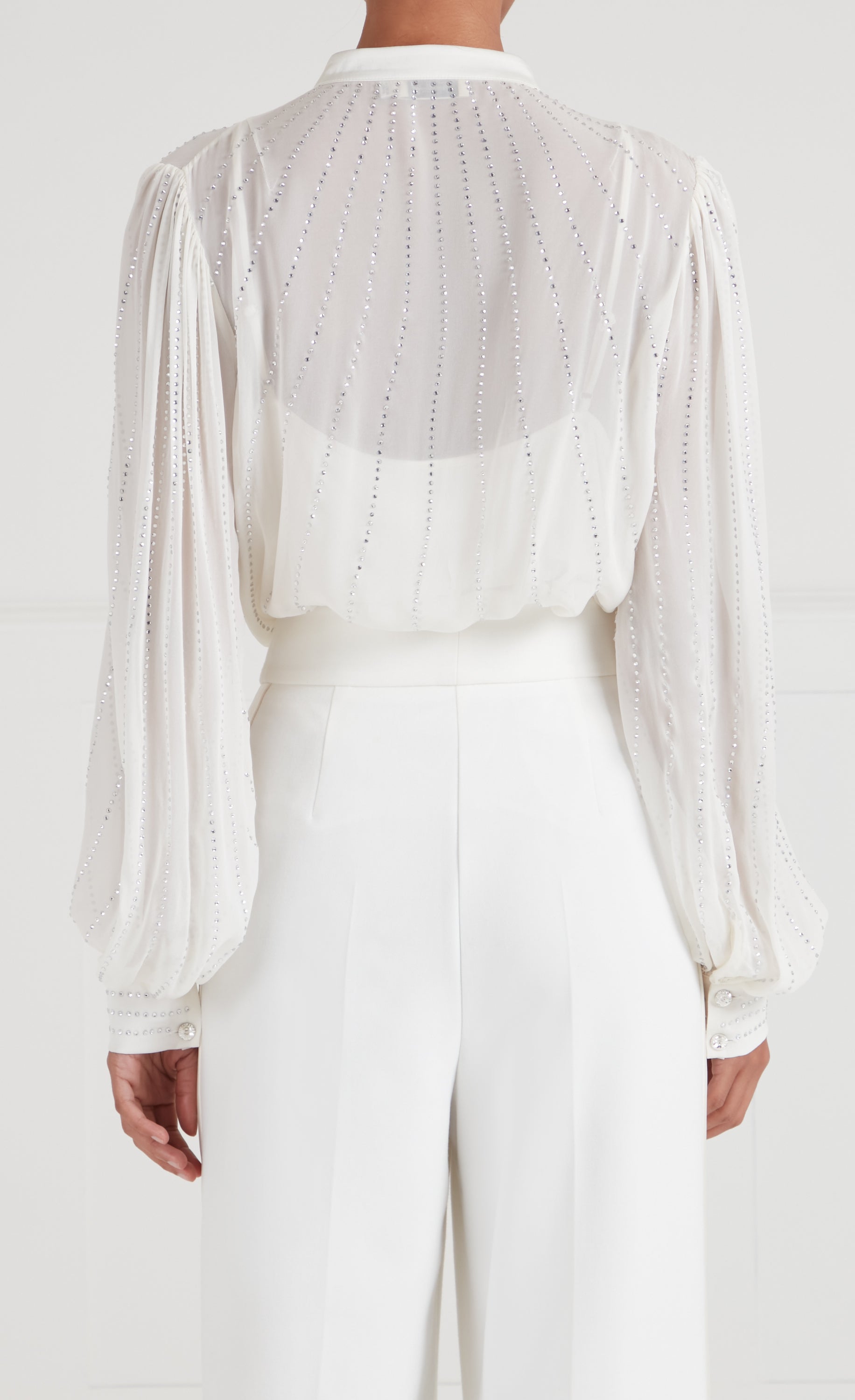 Temperley London Villanelle koszula ivory dżorżeta