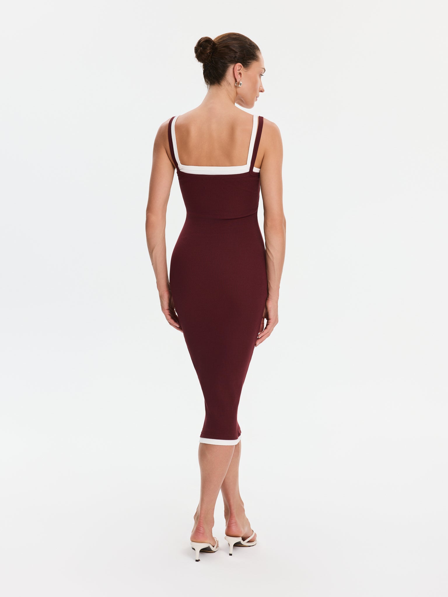 Nudyess Lisa sukienka midi Burgund XS/S bawełniana
