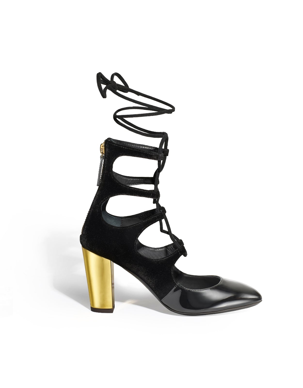 Temperley London Siren botki czarne aksamit 9 cm