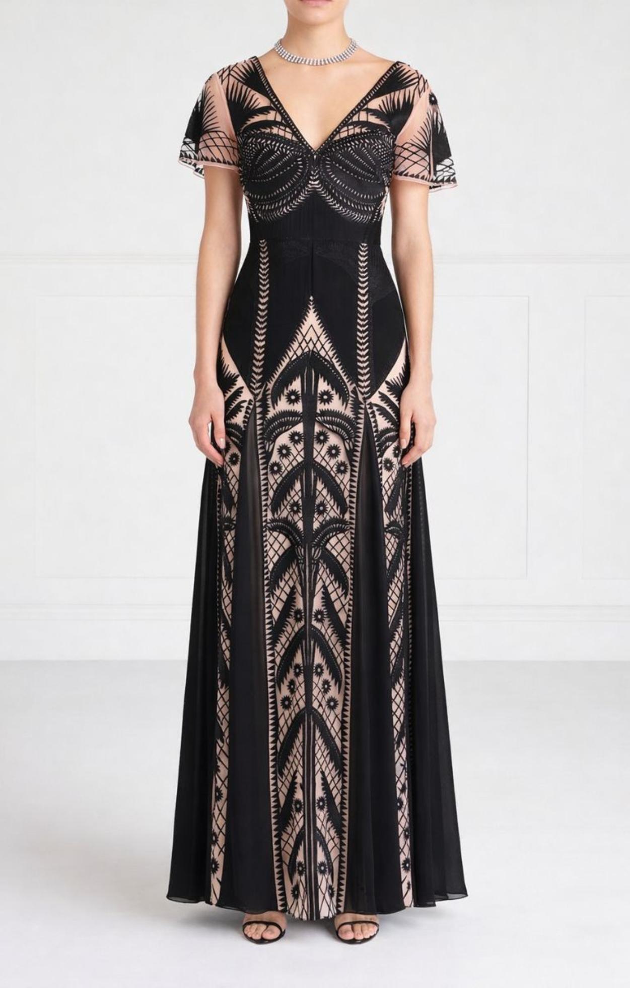 Temperley London Giselle Gown sukienka czarna UK10