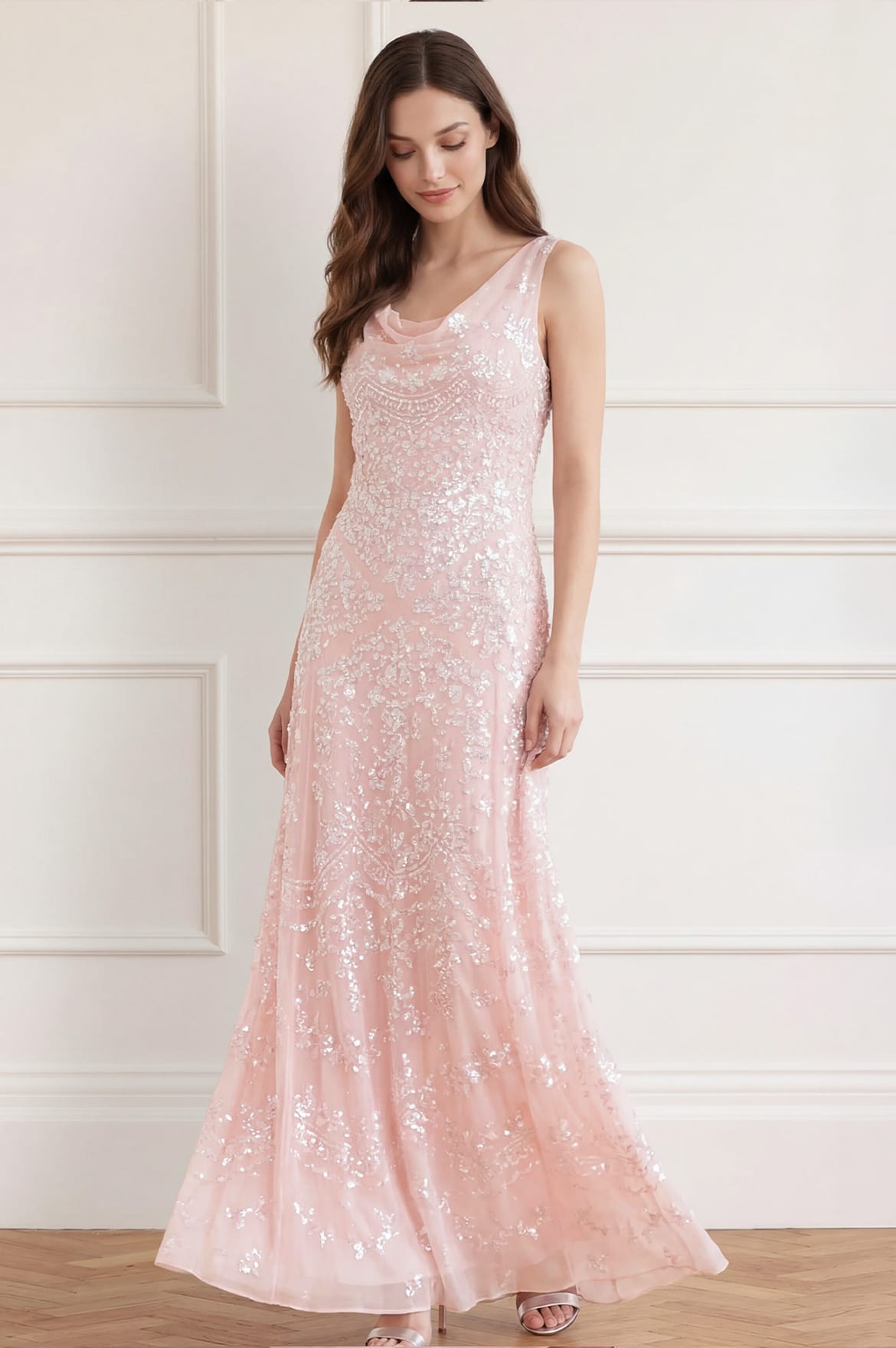 Needle & Thread Freya Georgette Gown sukienka różowa Shell