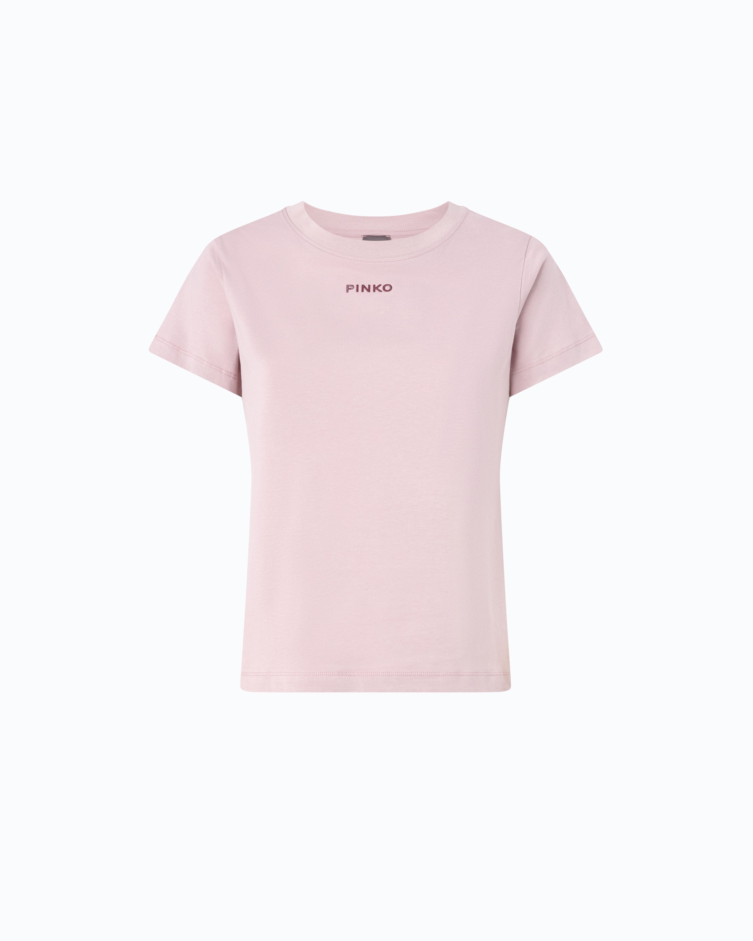 Pinko T-shirt bawełniany różowy z logo