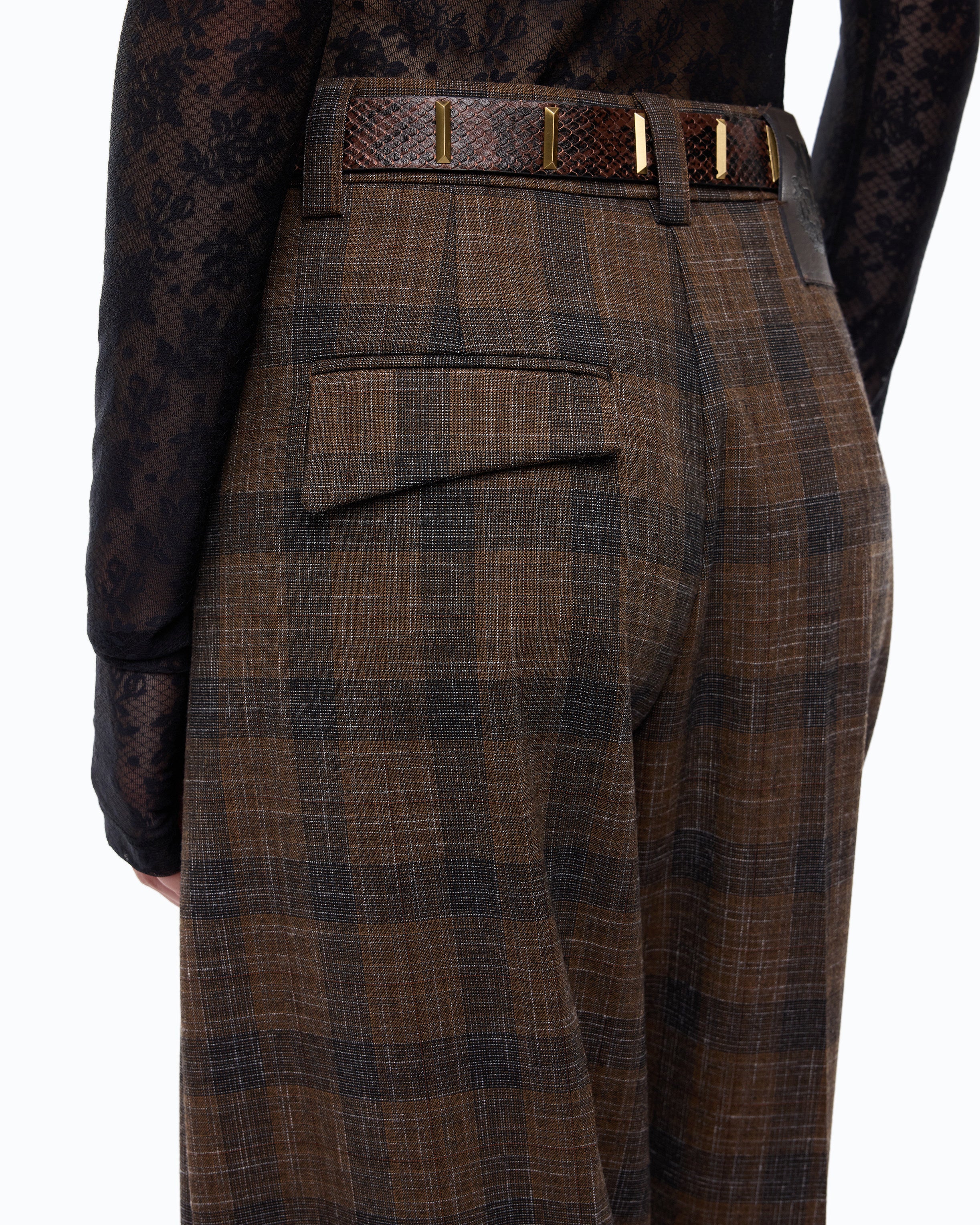 Pinko Balbino Pants spodnie barrel fit czarne pepitka