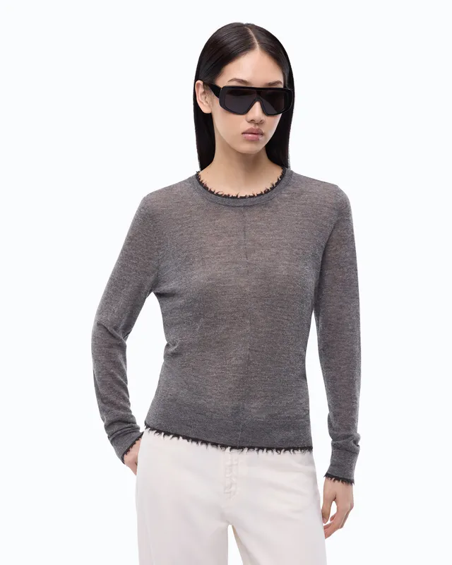 Pinko Pamplona Sweater sweter szary wełna kaszmir