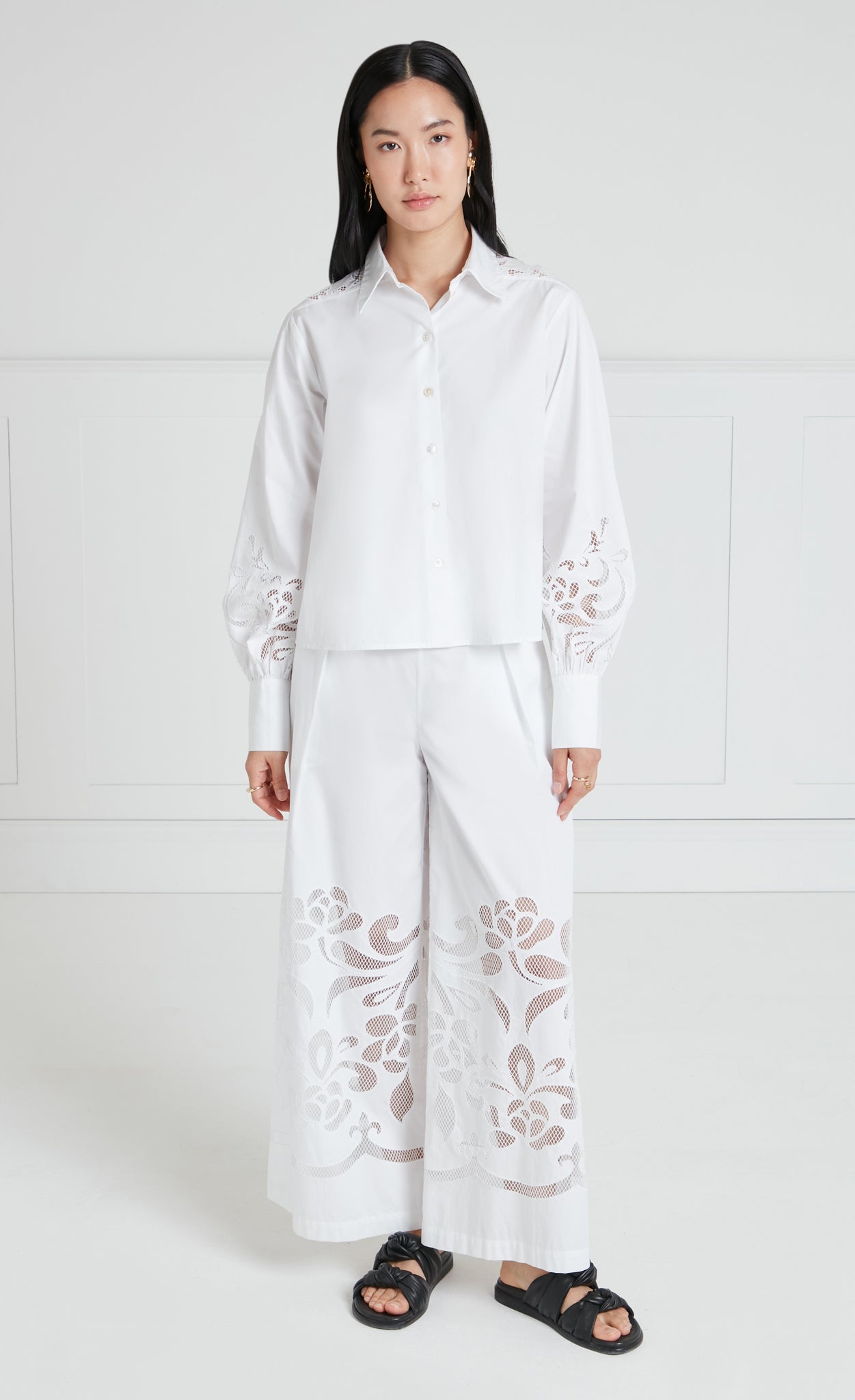 Temperley London Nelle koszula biała bawełna