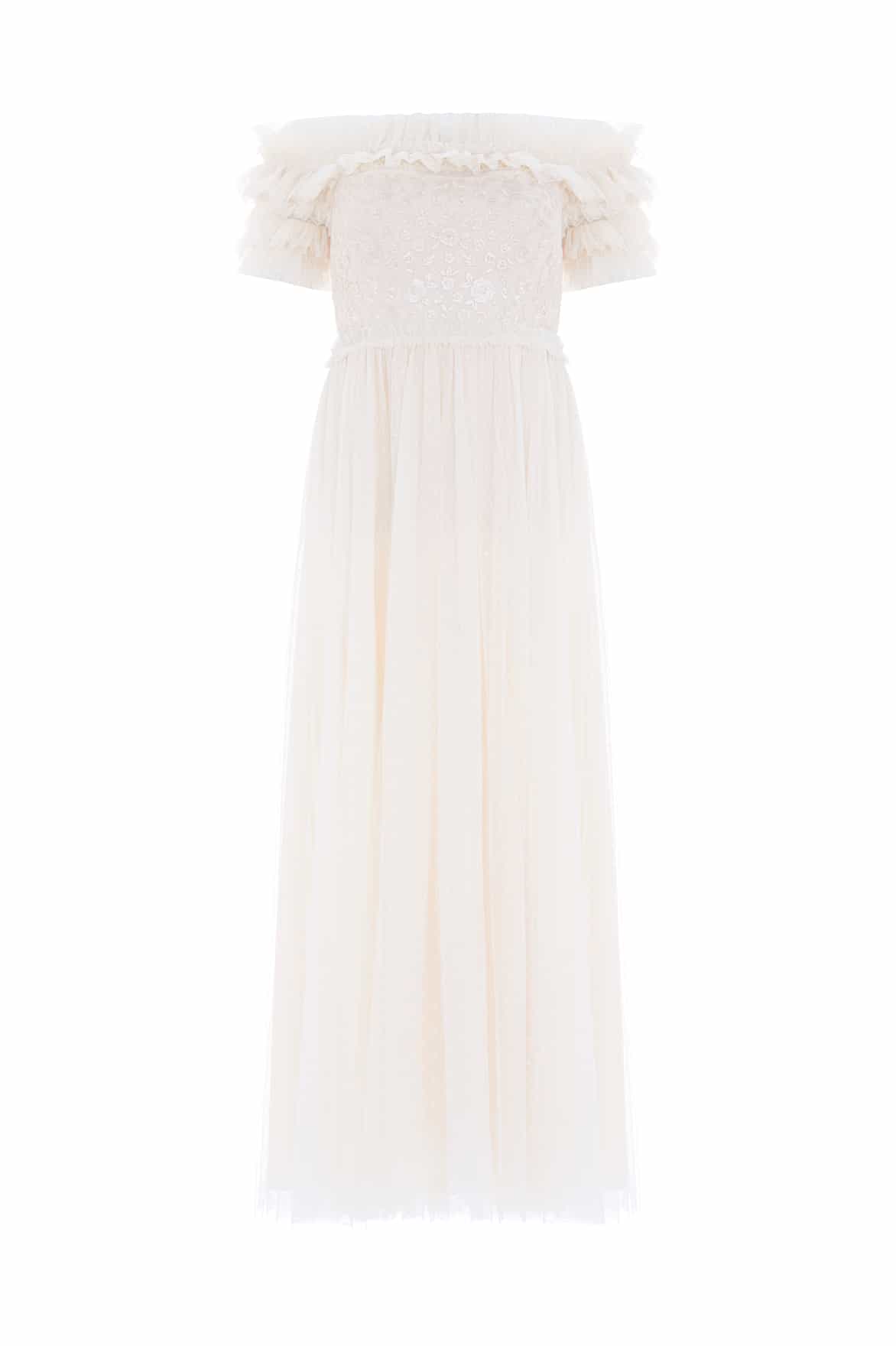 Needle & Thread Midsummer Lace Ankle Gown sukienka kremowa