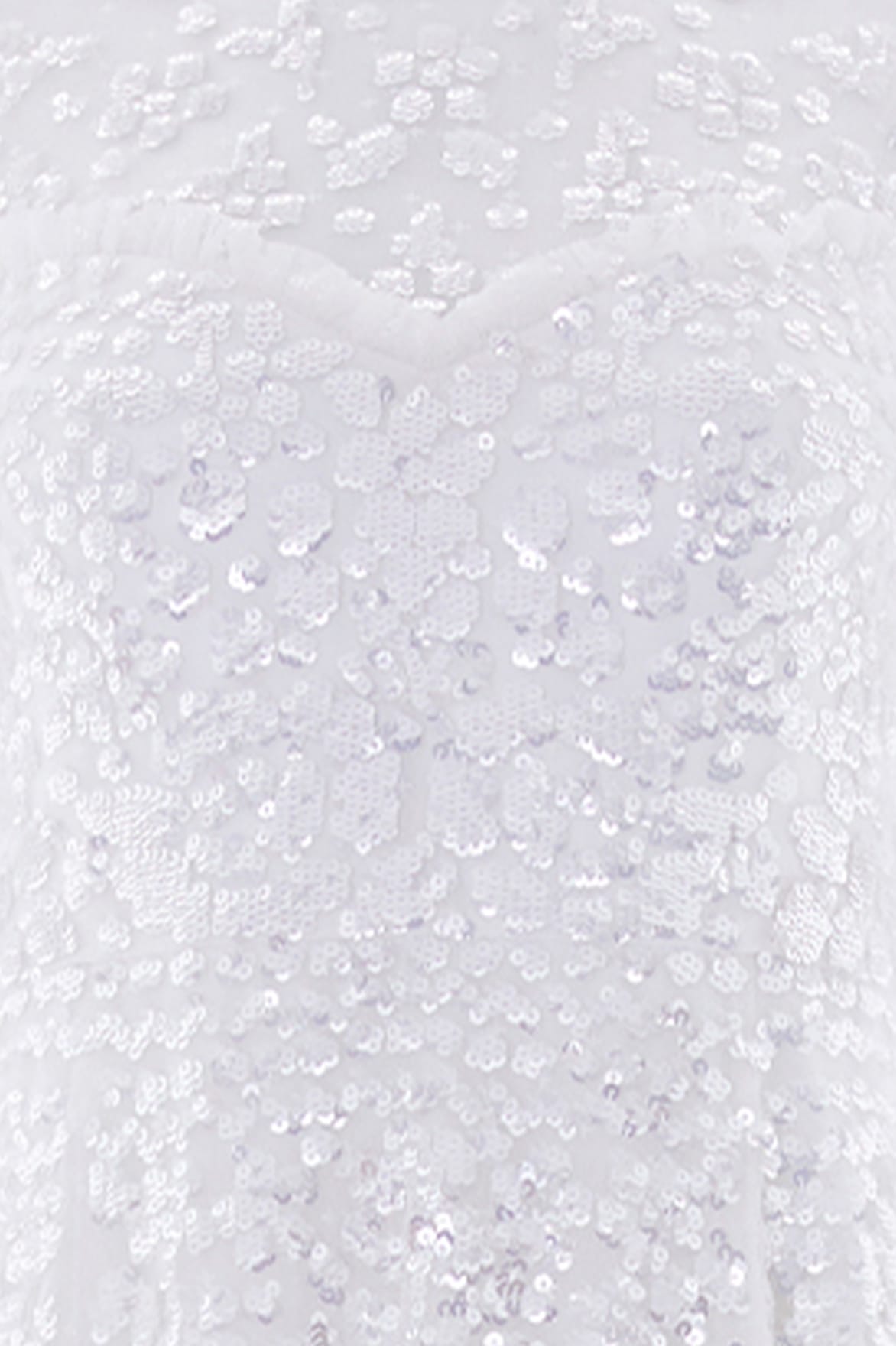Needle & Thread Anais Sequin Short Sleeve Gown suknia biała
