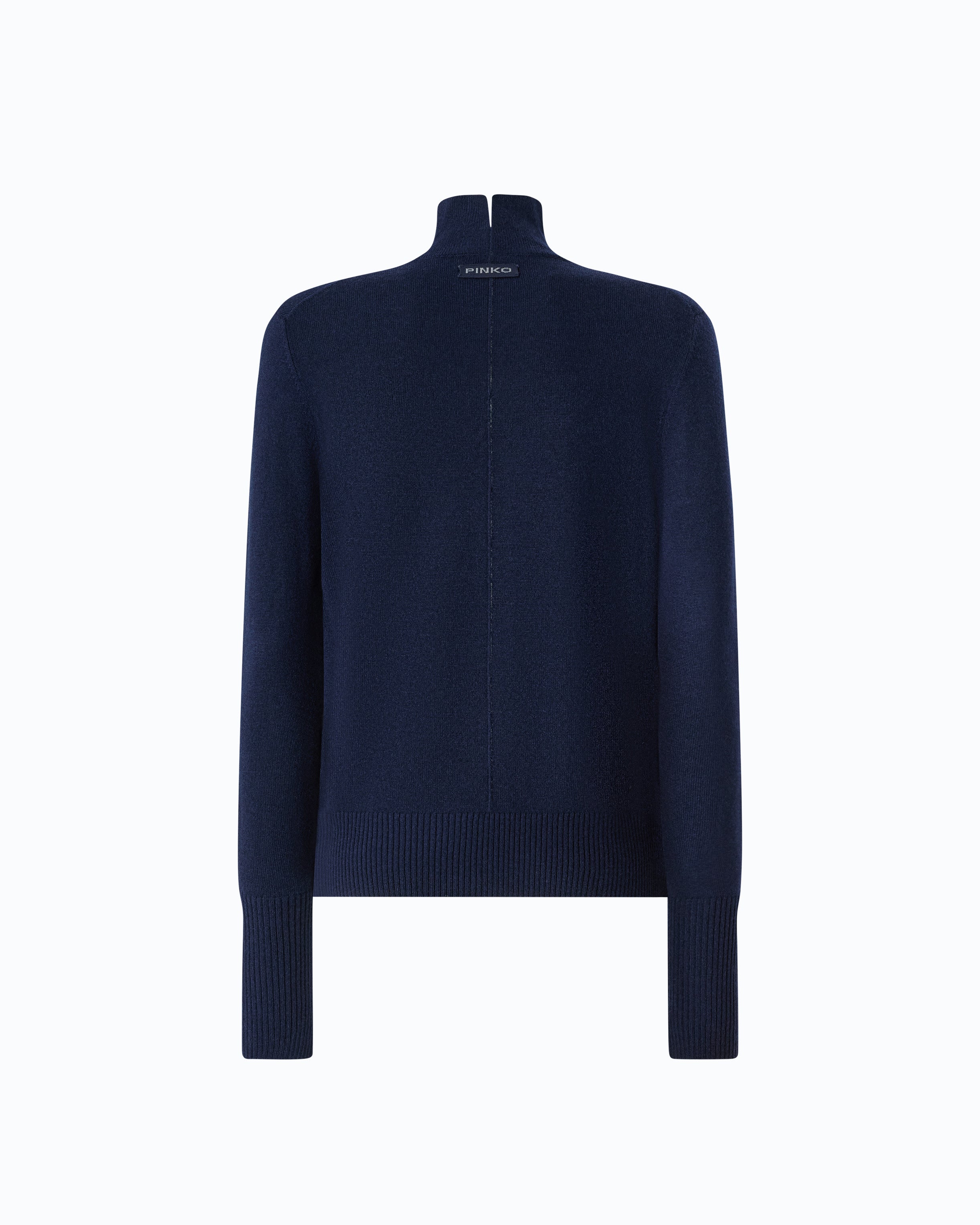 Pinko Nizza sweter golf wełna kaszmir niebieski