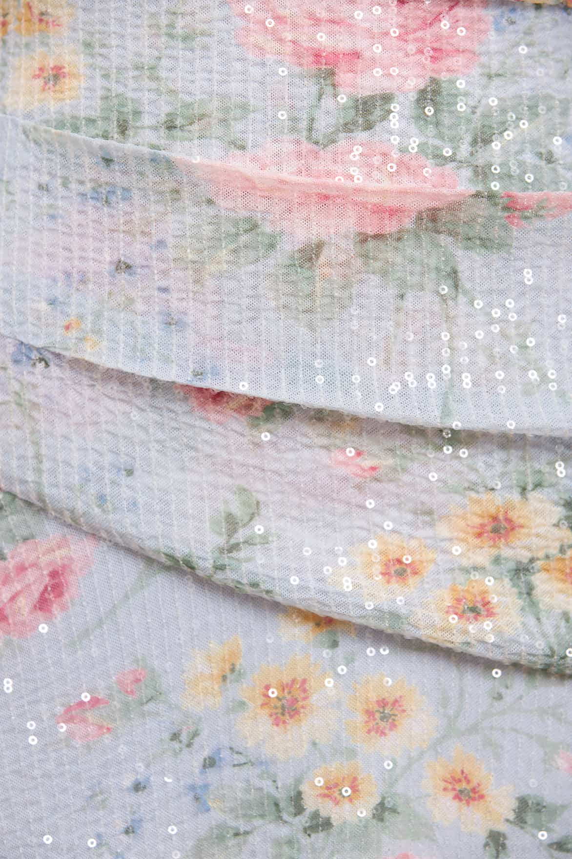 Needle & Thread Pompadour Garden Sequin Gown sukienka niebieska