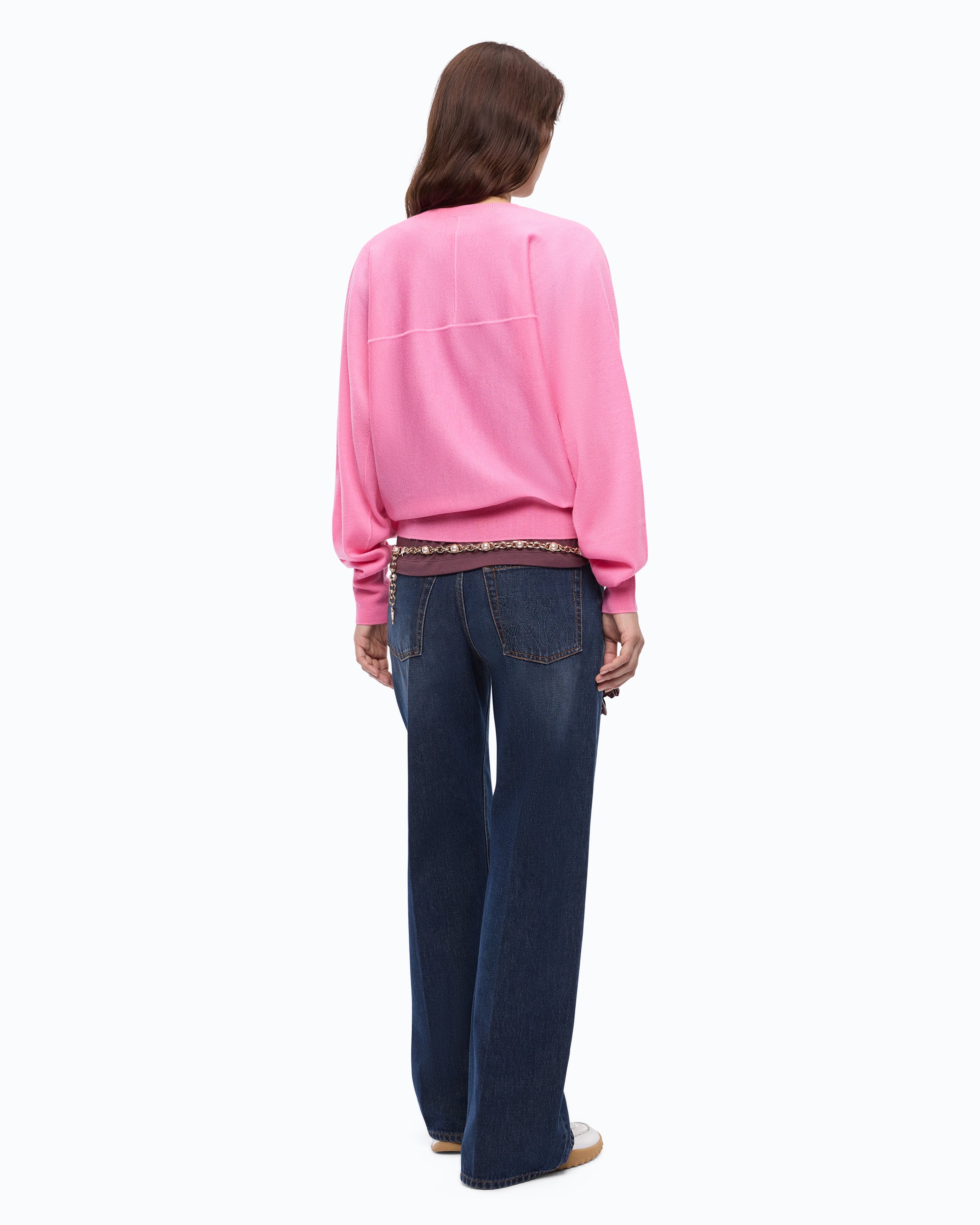 Pinko Lanzarote Sweater sweter różowy wełna