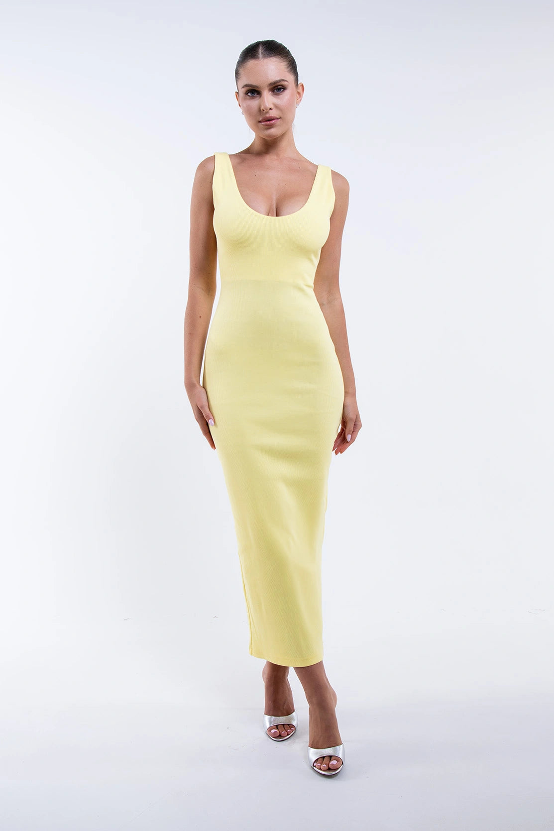 Nudyess Melanie sukienka maxi Yellow ramiączka U