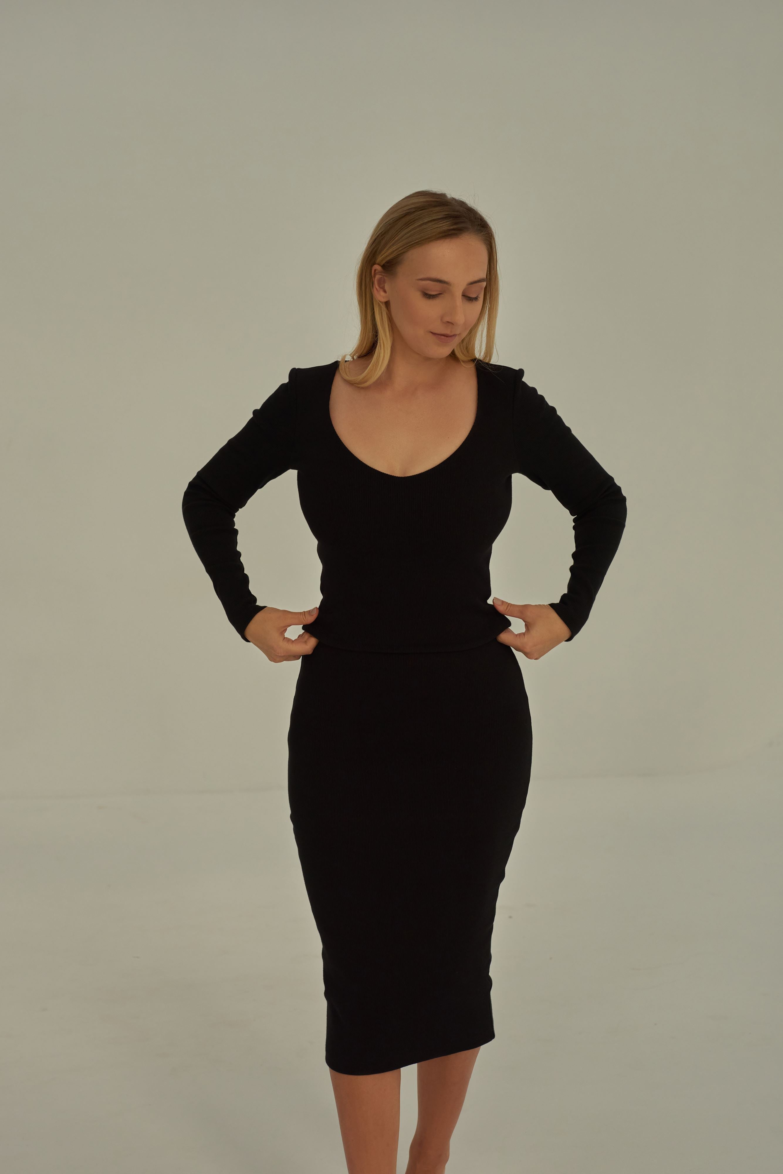 Nudyess Hera top basic prążkowany Ecru