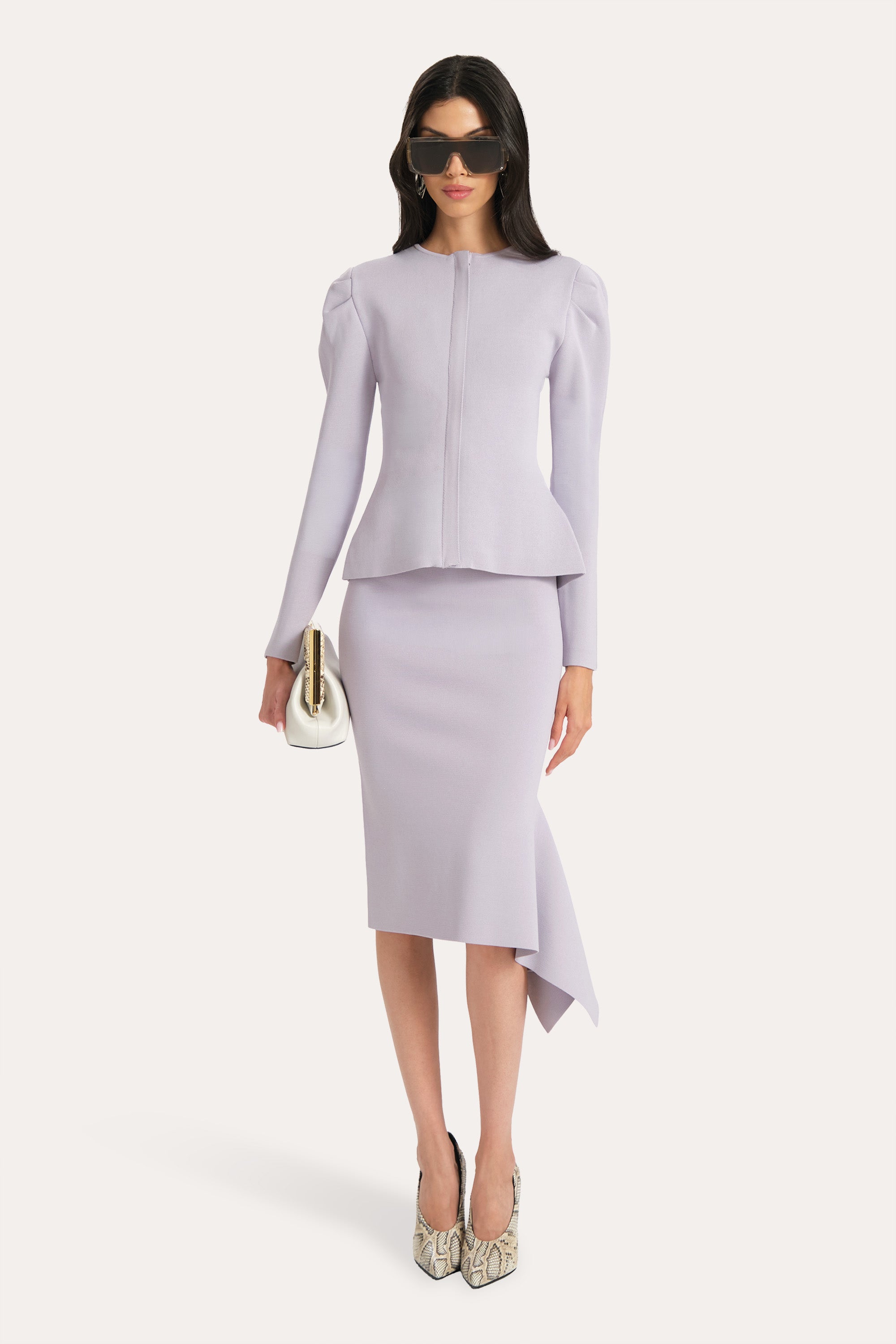 Elie Tahari Maribel spódnica ołówkowa midi Purple Haze