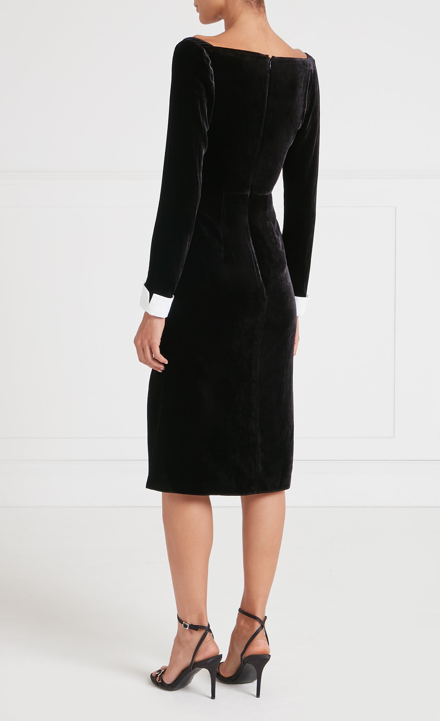 Temperley London Pompidou sukienka czarna welur midi