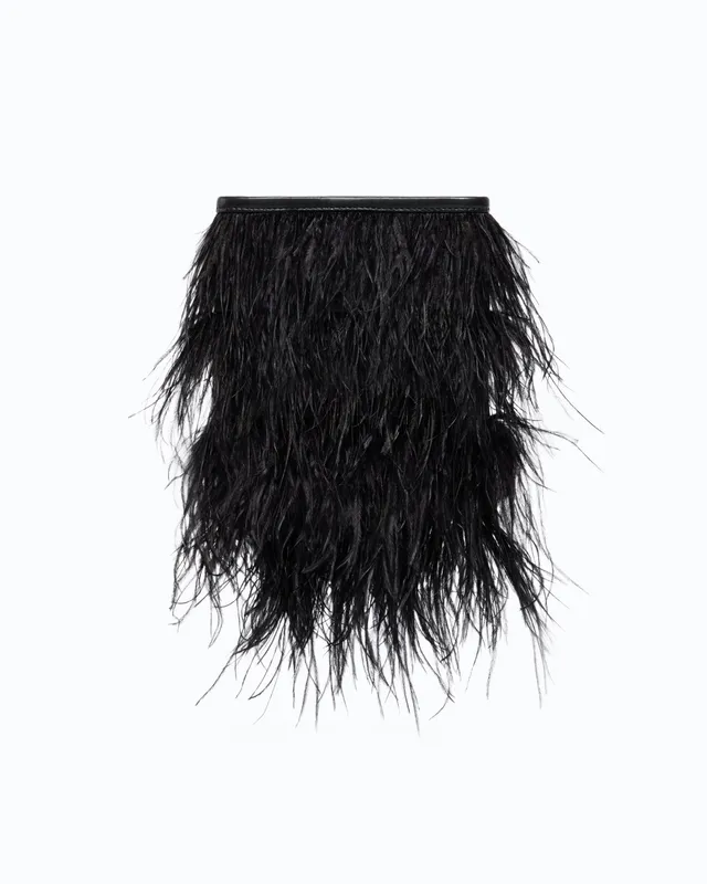 Pinko Galleria Clutch torebka pouch czarna pióra limitowana