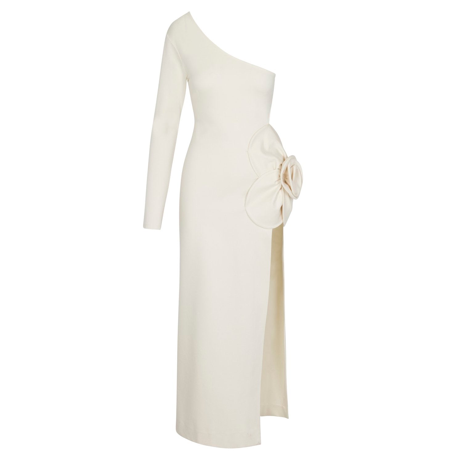 Delfi Collective Fleur sukienka wieczorowa Ivory asymetryczna