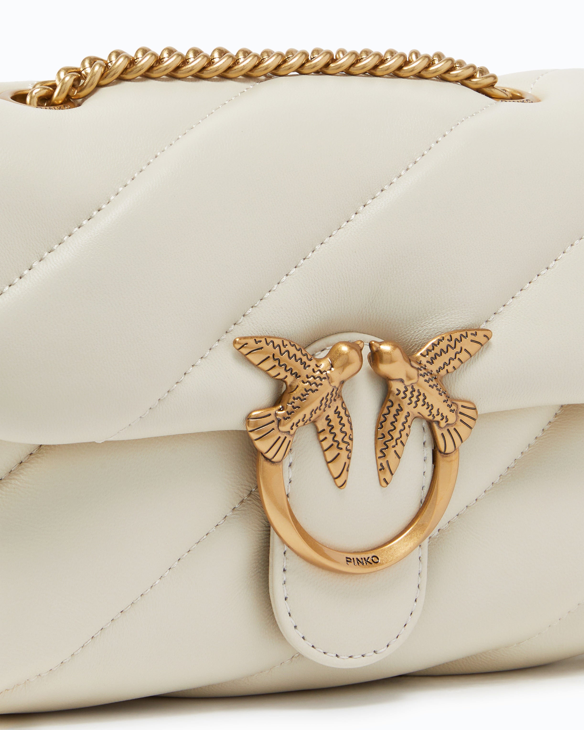 Pinko Love Bag Puff torebka mini biała pikowana